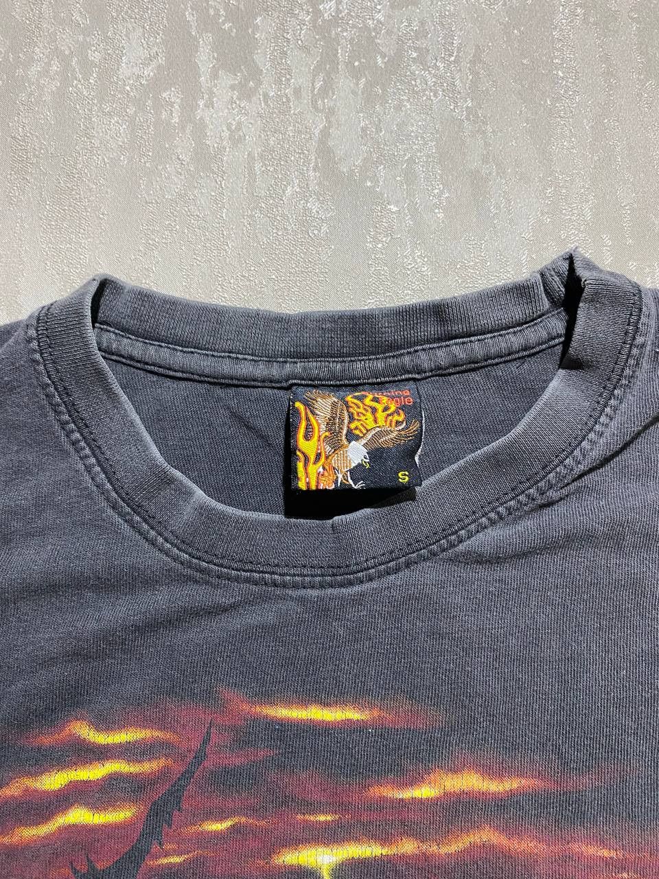 Vintage vintage burning eagle moto racing T-shirt De dood op motor Size US S / EU 44-46 / 1 - 7 Thumbnail