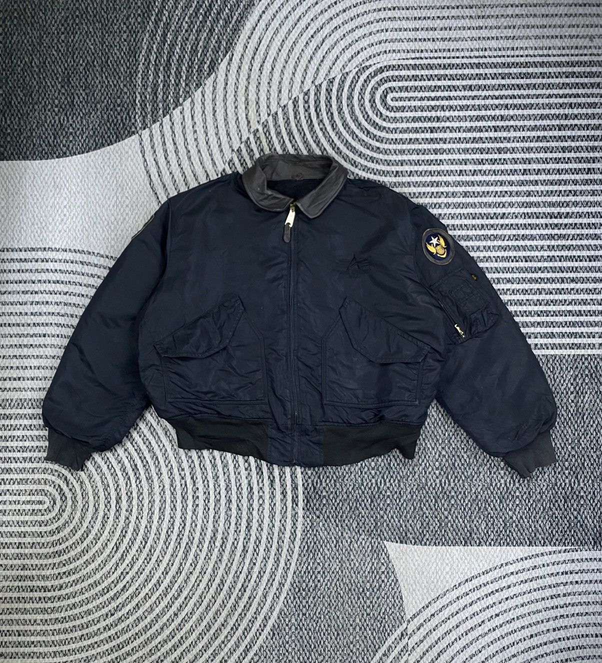Alpha Industries 🔥STEAL Vintage Alpha Industries Leather Collar Bomber Jacket Size US XL / EU 56 / 4 - 2 Thumbnail