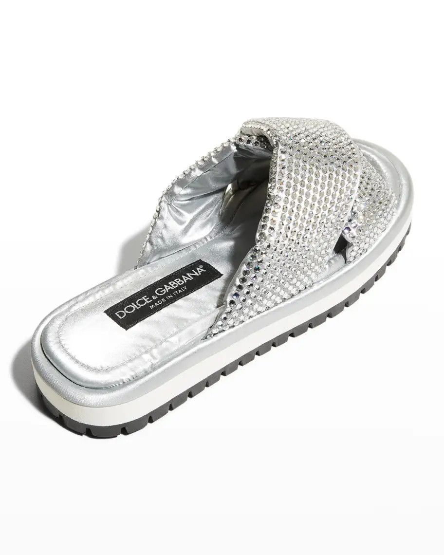 Dolce & Gabbana o1y0125 Slippers in Silver Size US 9.5 / EU 42-43 - 3 Thumbnail