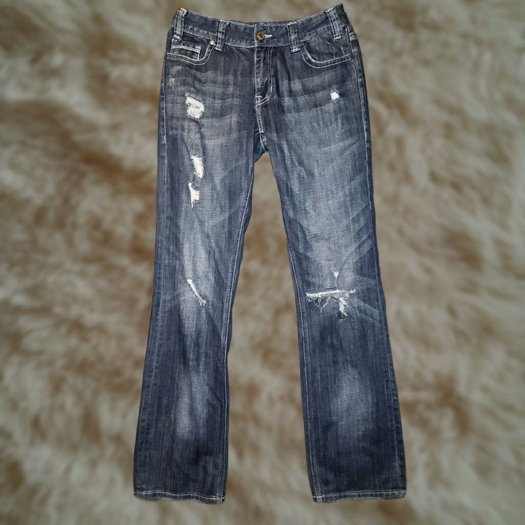 Vintage VINTAGE Rock & Roll Cowgirl Jeans Boyfriend Mid Distressed Blue Western Womens 26 Regular Inseam 33 Size 26" / US 2 / IT 38 - 1 Thumbnail