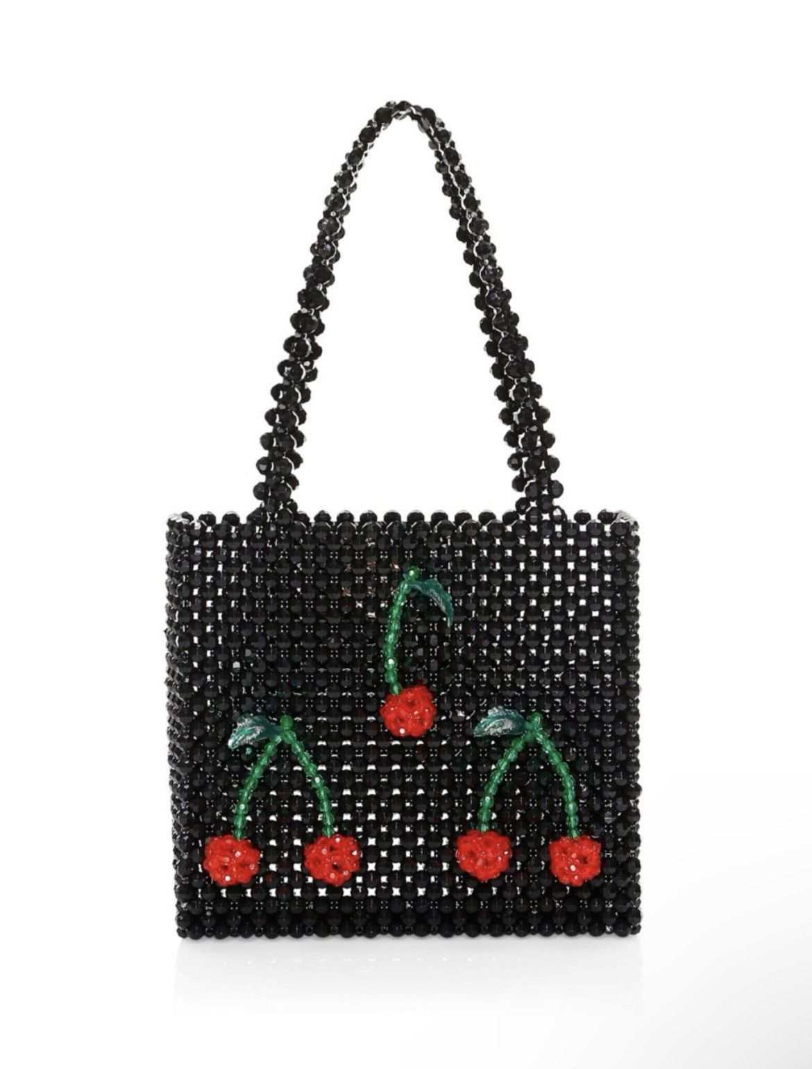 Susan Alexandra Ma Cherie Cherry Appliqué Beaded Tote