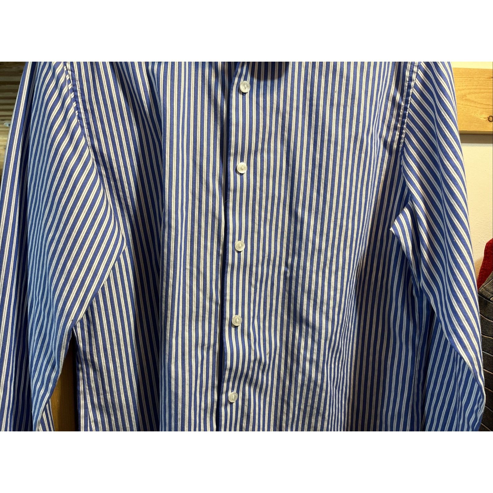 Kenneth Cole Kenneth Cole Reaction Shirt Mens 15.5 34/35 Slim Blue Stripe Size US M / EU 48-50 / 2 - 5 Thumbnail