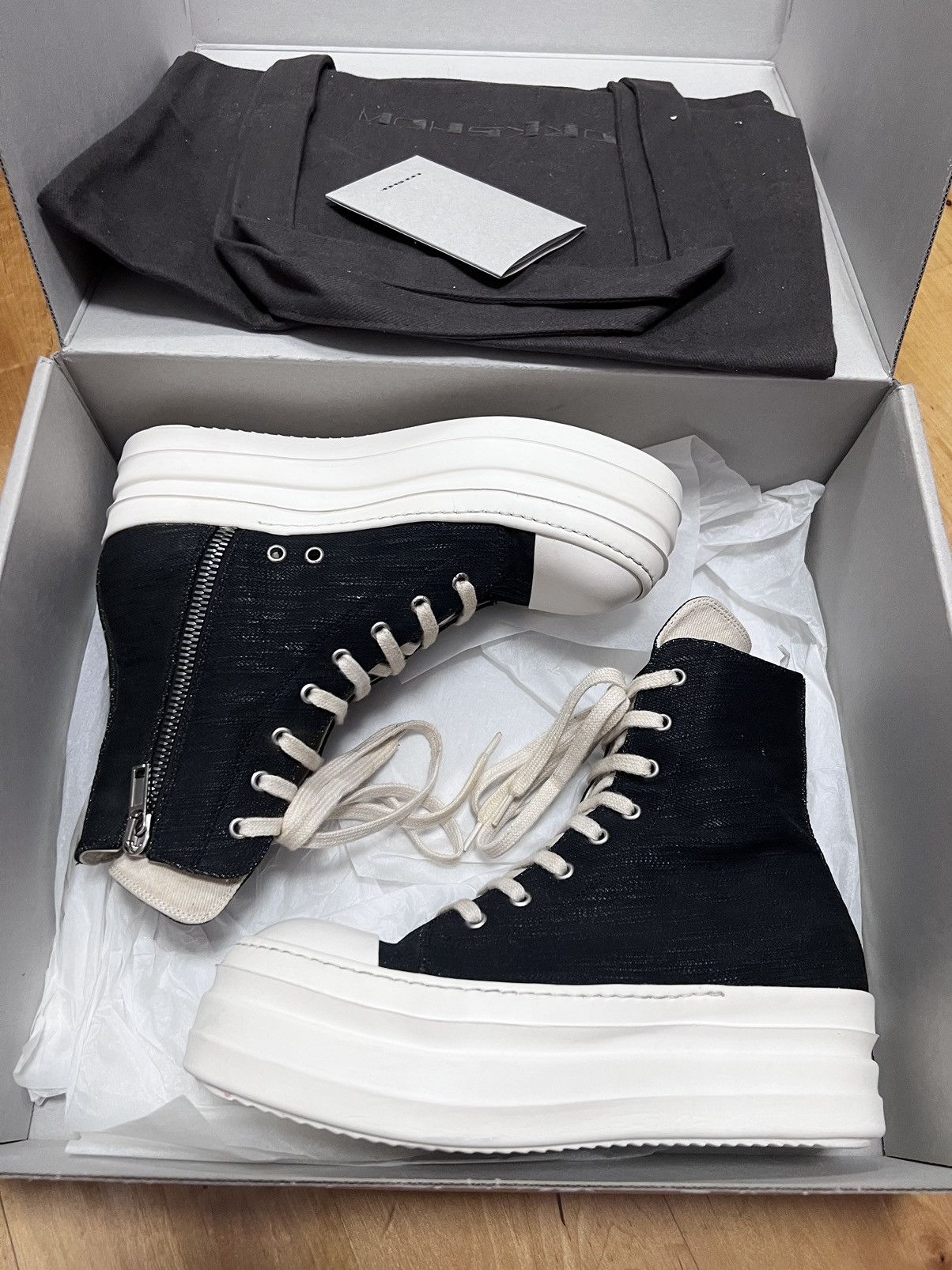 Rick Owens Drkshdw Rick owens drkshdw double bumper ramones sz40.5 Size US 7.5 / EU 40-41 - 11 Thumbnail