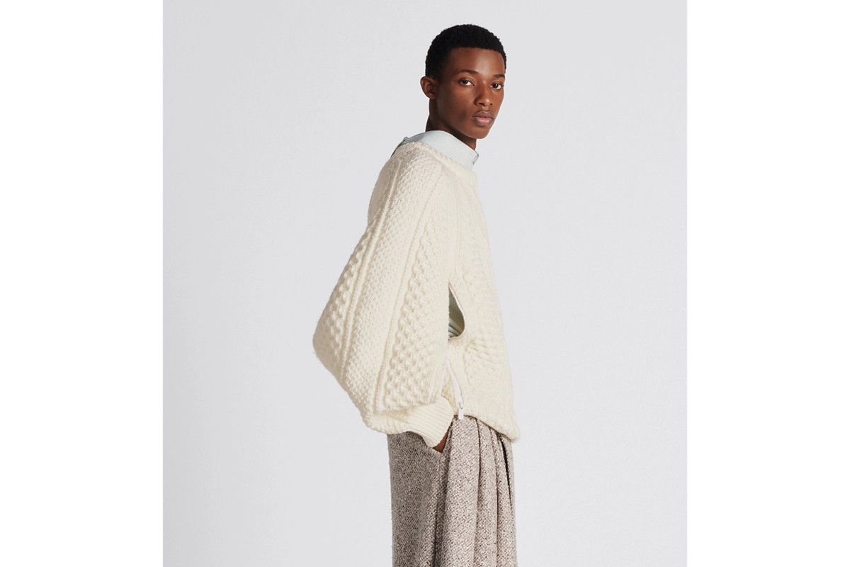 Dior o1bcso1str1124 Round-Neck Sweater in White Size US M / EU 48-50 / 2 - 7 Thumbnail