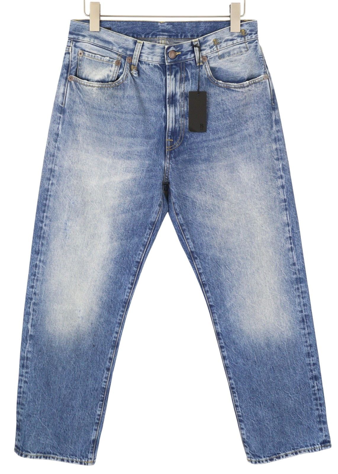 R13 CUFFED X-BF 27 Jasper Straight Faded Blue Zip PF25 86640 Size 27" / US 4 / IT 40 - 1 Thumbnail