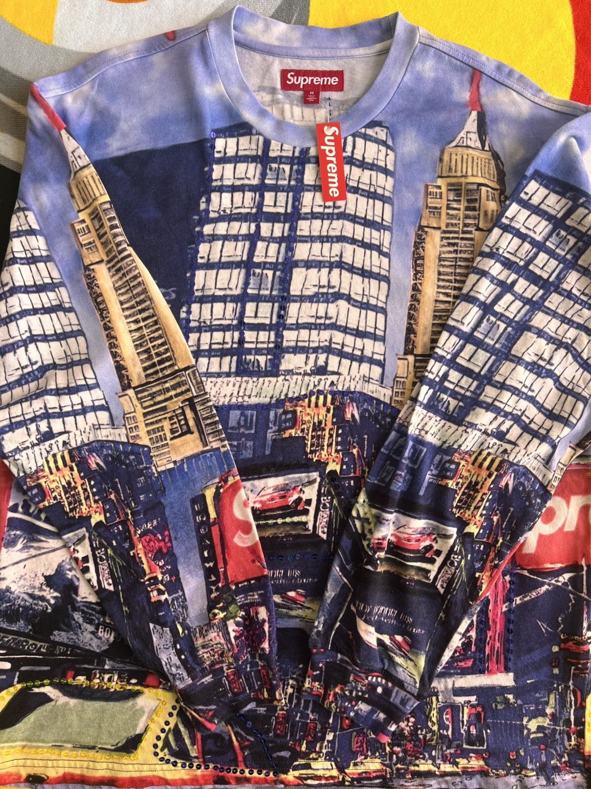 Supreme Supreme Skyline Paillettes Long Sleeve Top Day Multi t-shirt Size US M / EU 48-50 / 2 - 10 Thumbnail