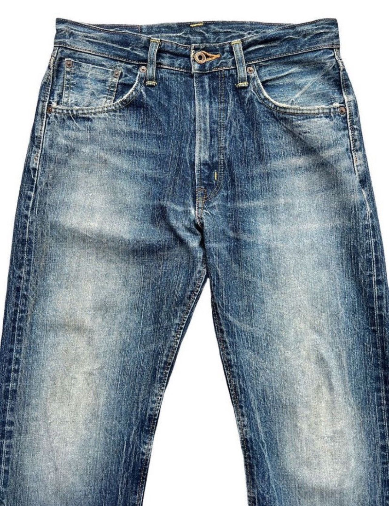 Edwin Vintage Edwin 505ZX Selvedge Distressed Denim Jeans 31x31 Size US 31 - 4 Thumbnail