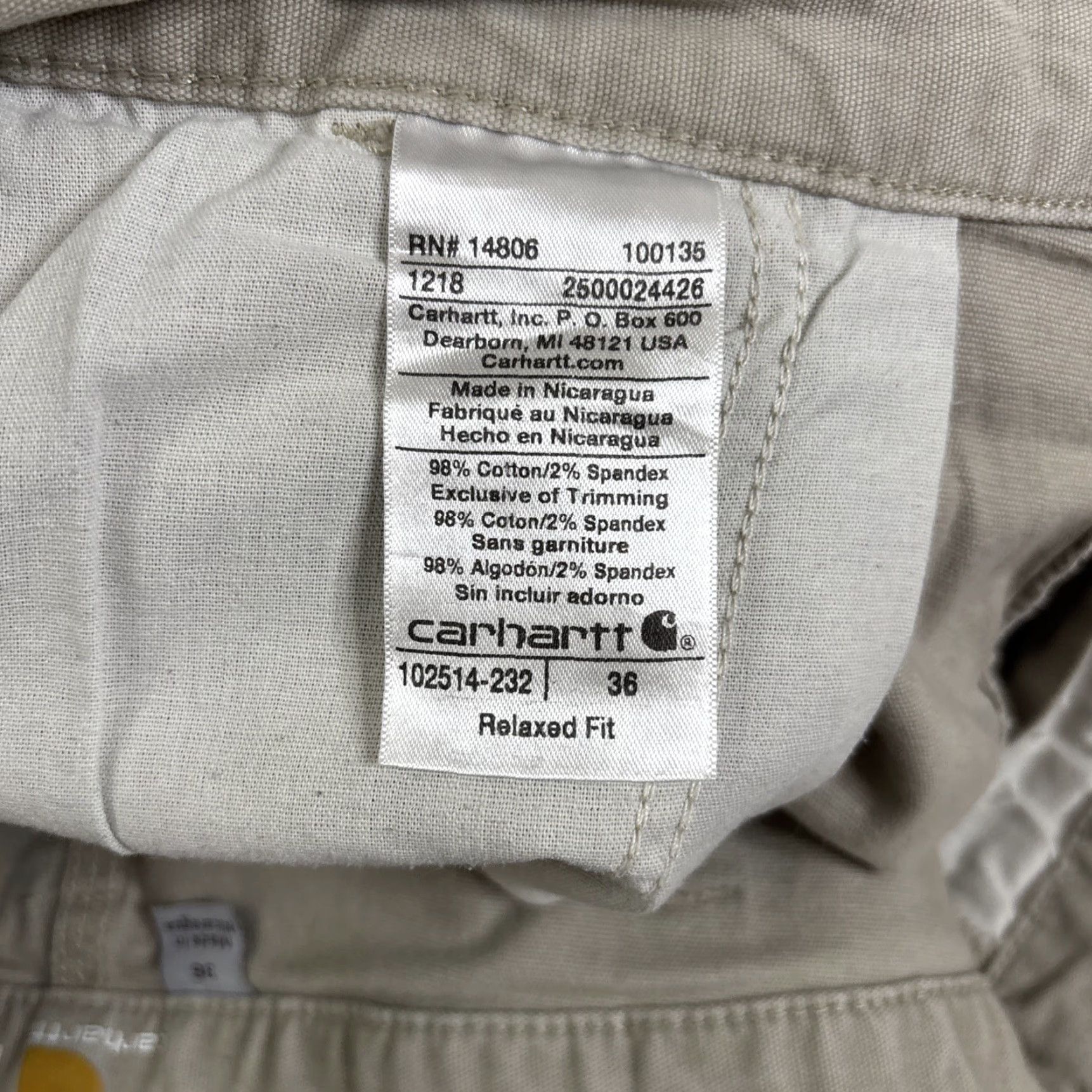 Carhartt Carhartt Relaxed Fit Work 5 Pocket Shorts Men’s 36 Tan Brown Cargo Pockets 102514-232 Size US 36 / EU 52 - 6 Thumbnail