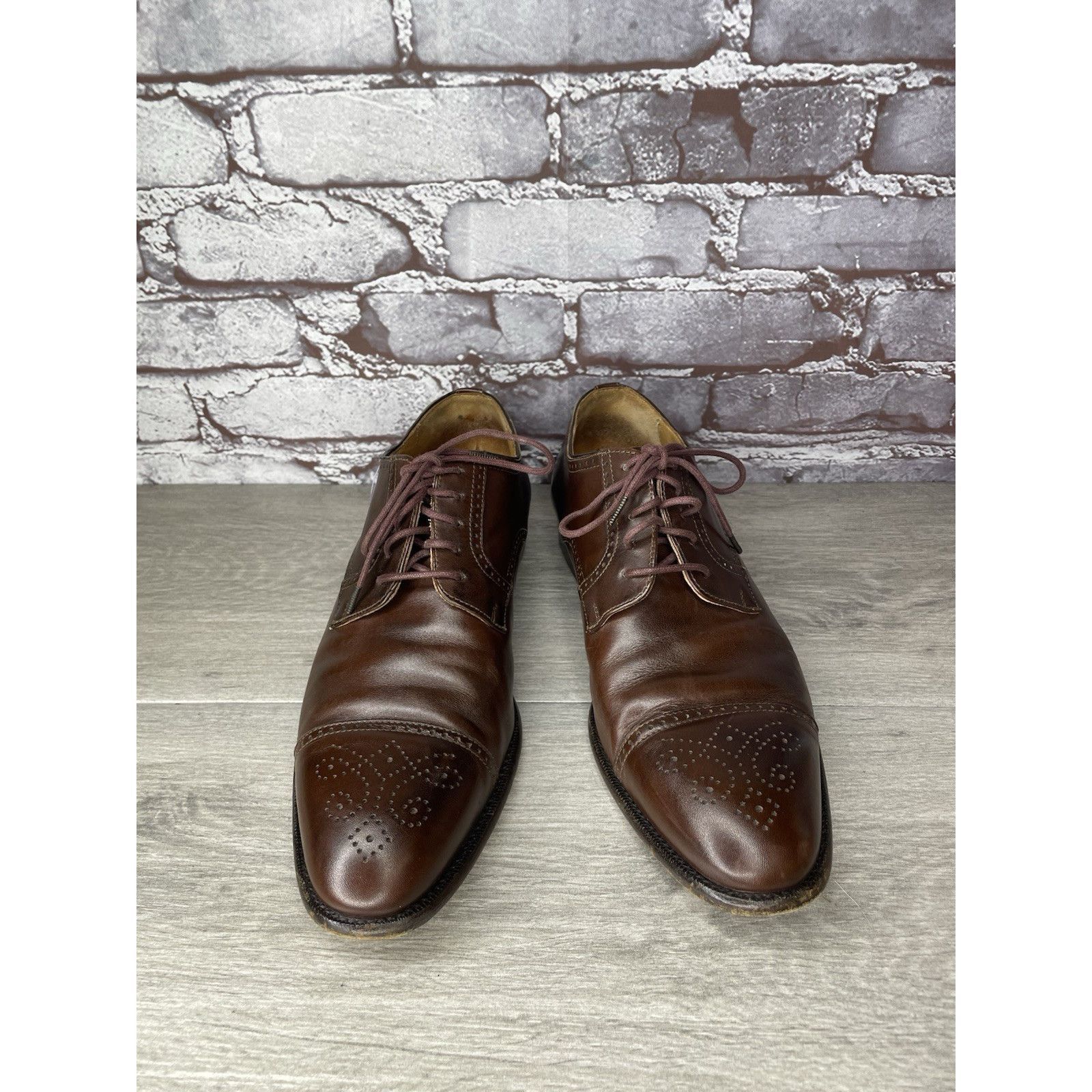 Ralph Lauren Polo Ralph Lauren Brown Leather Cap Toe Wingtip Oxford Dress Size US 10 / EU 43 - 2 Thumbnail