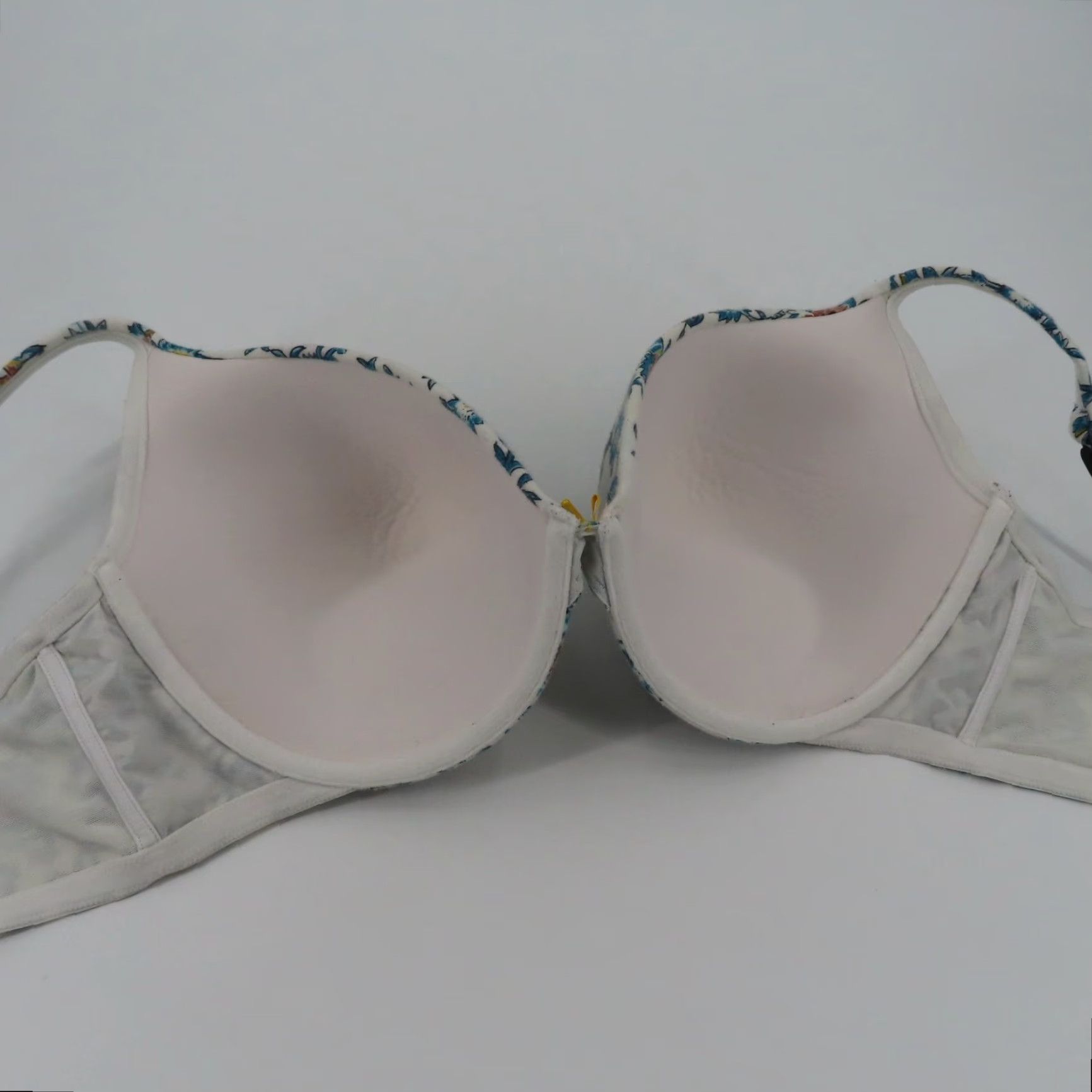 Vintage Cacique Bra Women Plus Size 40G Plunge Underwire Padded Floral White Blue Flower Shirt Style Womens Size ONE SIZE - 7 Thumbnail