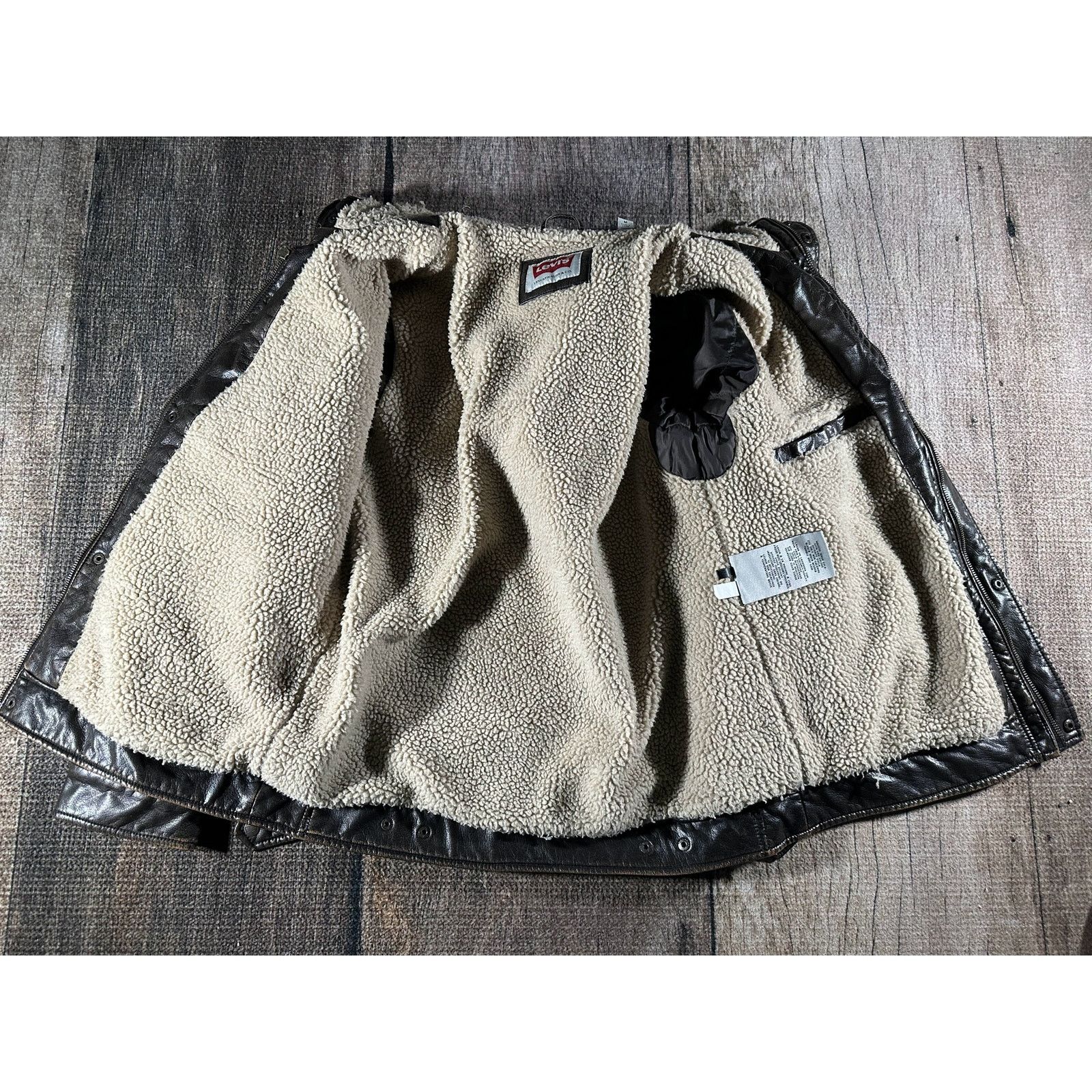 Levi's Levi's Men's Sherpa Fleece Lined Faux Leather Trucker Jacket Size US M / EU 48-50 / 2 - 5 Thumbnail