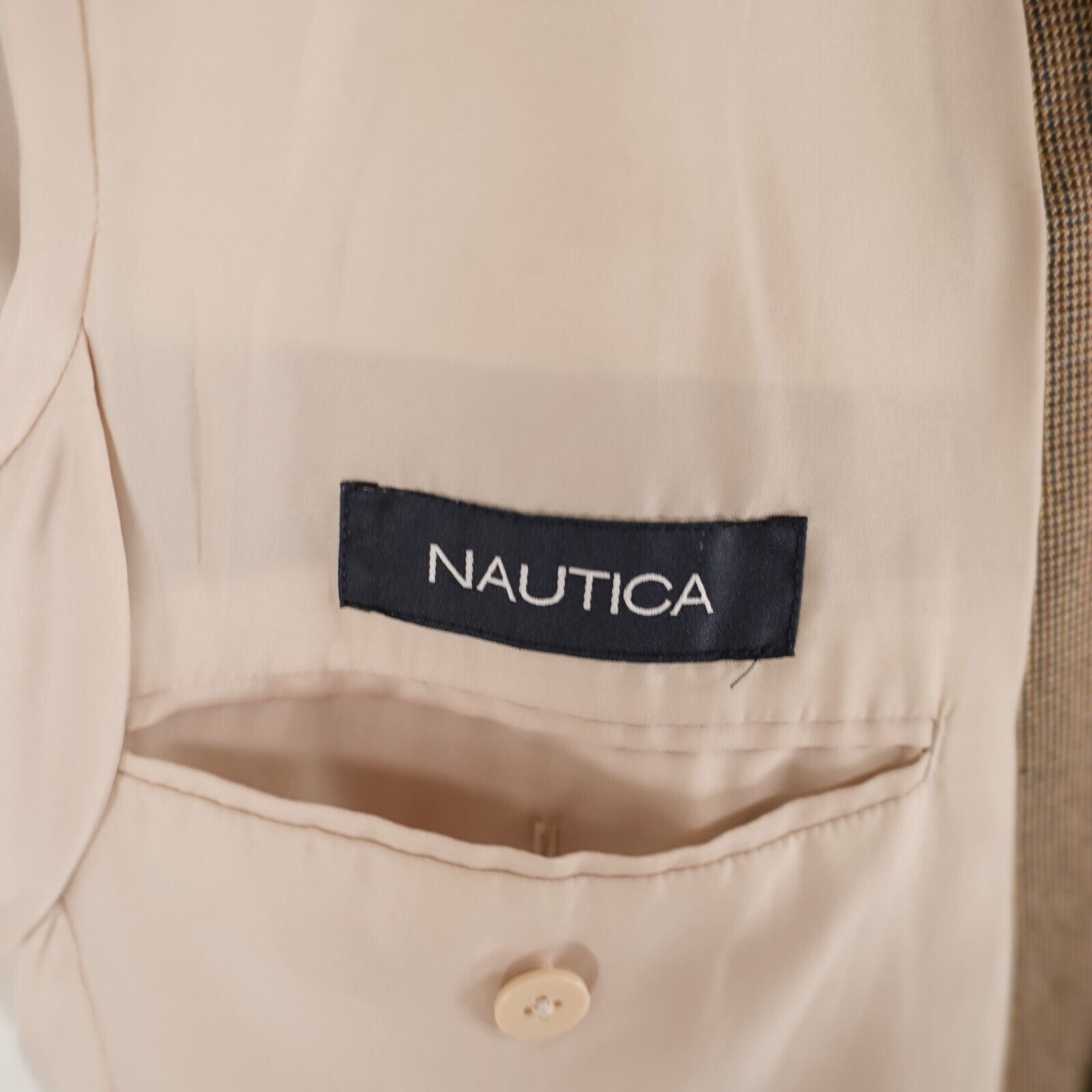 Lord & Taylor Nautica Lord & Taylor Brown Blue Check Silk Wool 3 Button Sp Size 42R - 9 Thumbnail