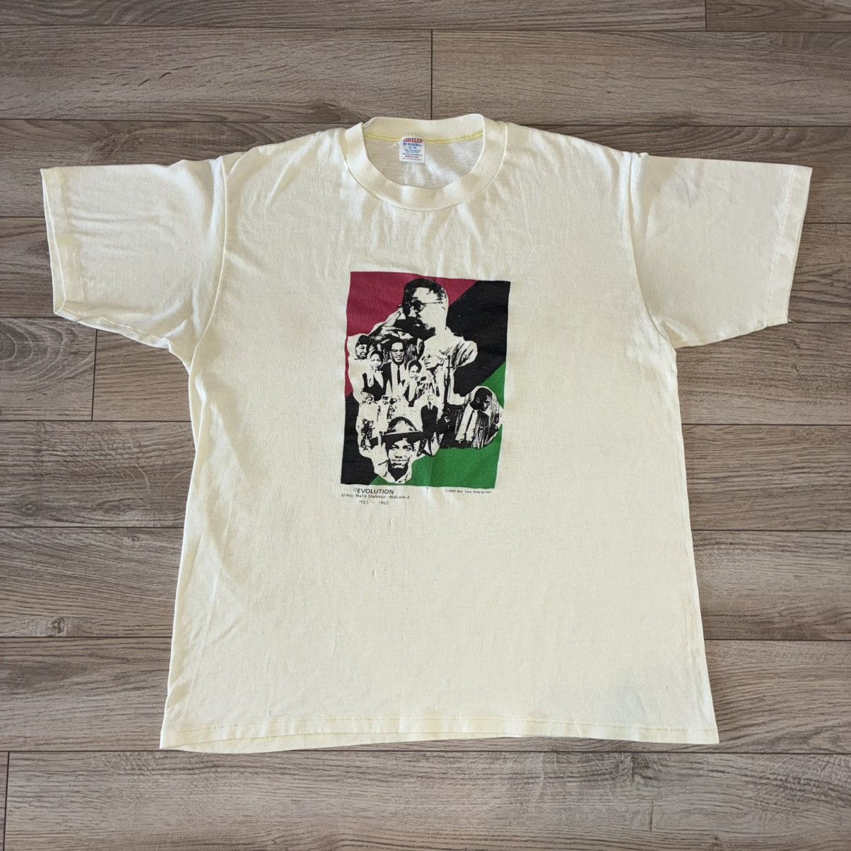 Jerzees 80s Malcolm X Revolution tee Shirt Size US XL / EU 56 / 4 - 1 Thumbnail