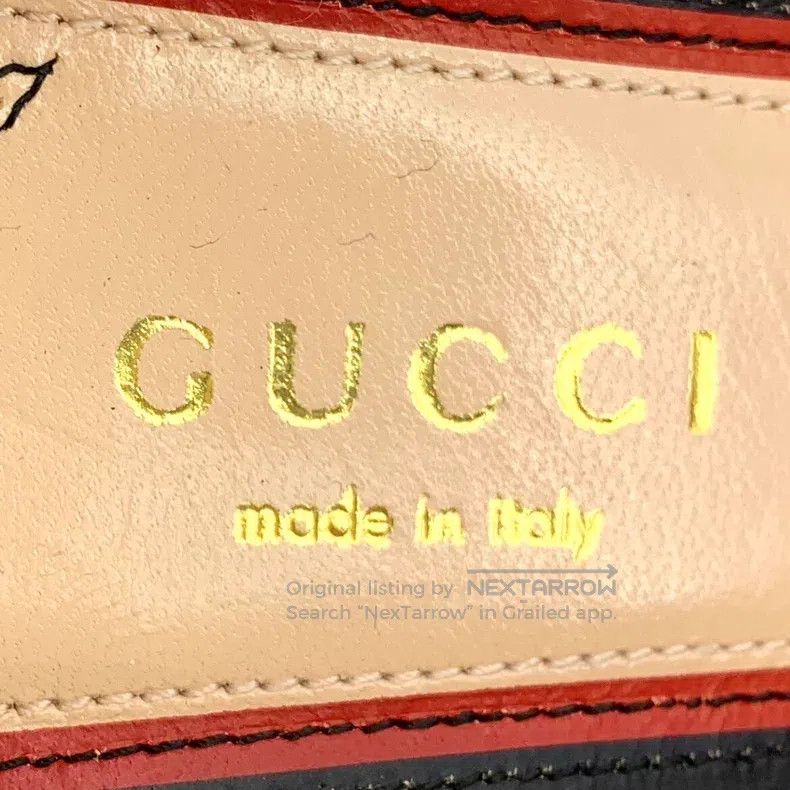 Gucci Gucci Red leather bow thick-heeled high-heeled shoes Size US 8.5 / IT 38.5 - 7 Thumbnail