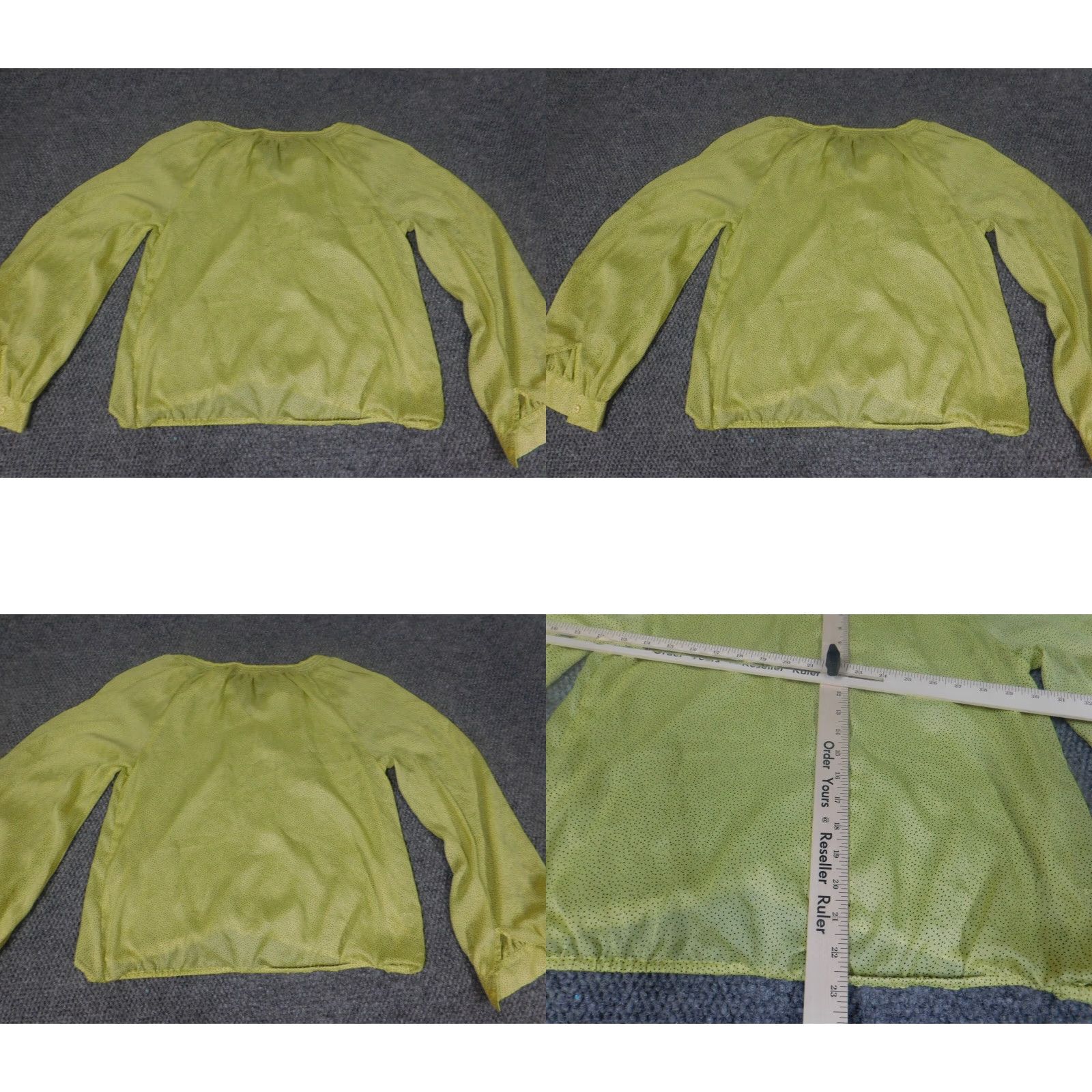 Ann Taylor Ann Taylor Loft Blouse M Womens Long Sleeve Round Neck Green Polyester Casual Regular Button Top Size M / US 6-8 / IT 42-44 - 8 Thumbnail