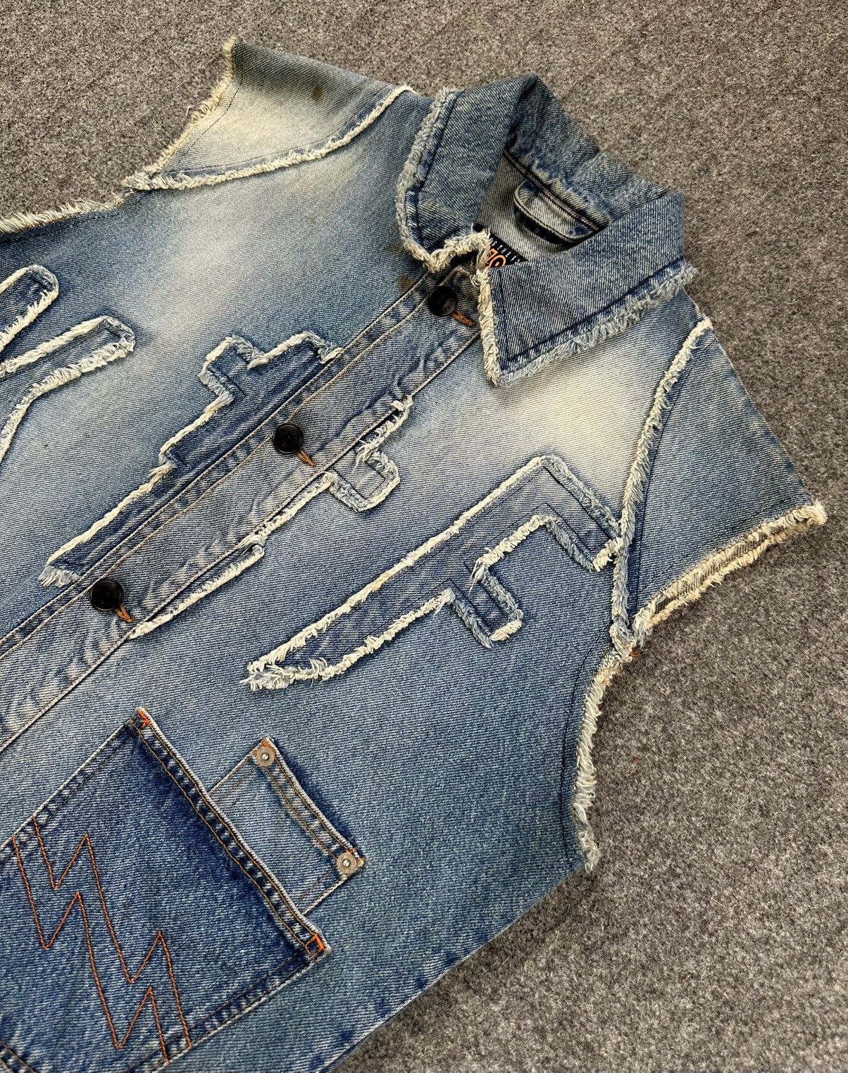 Walter Van Beirendonck Walter Van Beirendonck - W&LT 90’s Patchwork Denim KTF Vest Size US M / EU 48-50 / 2 - 2 Thumbnail