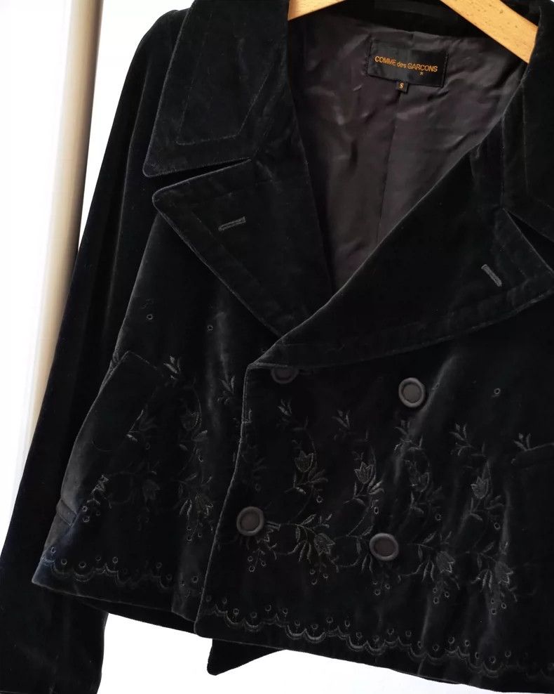 Comme des Garcons Comme des Garcons Embroidered velvet coat Size S / US 4 / IT 40 - 7 Thumbnail