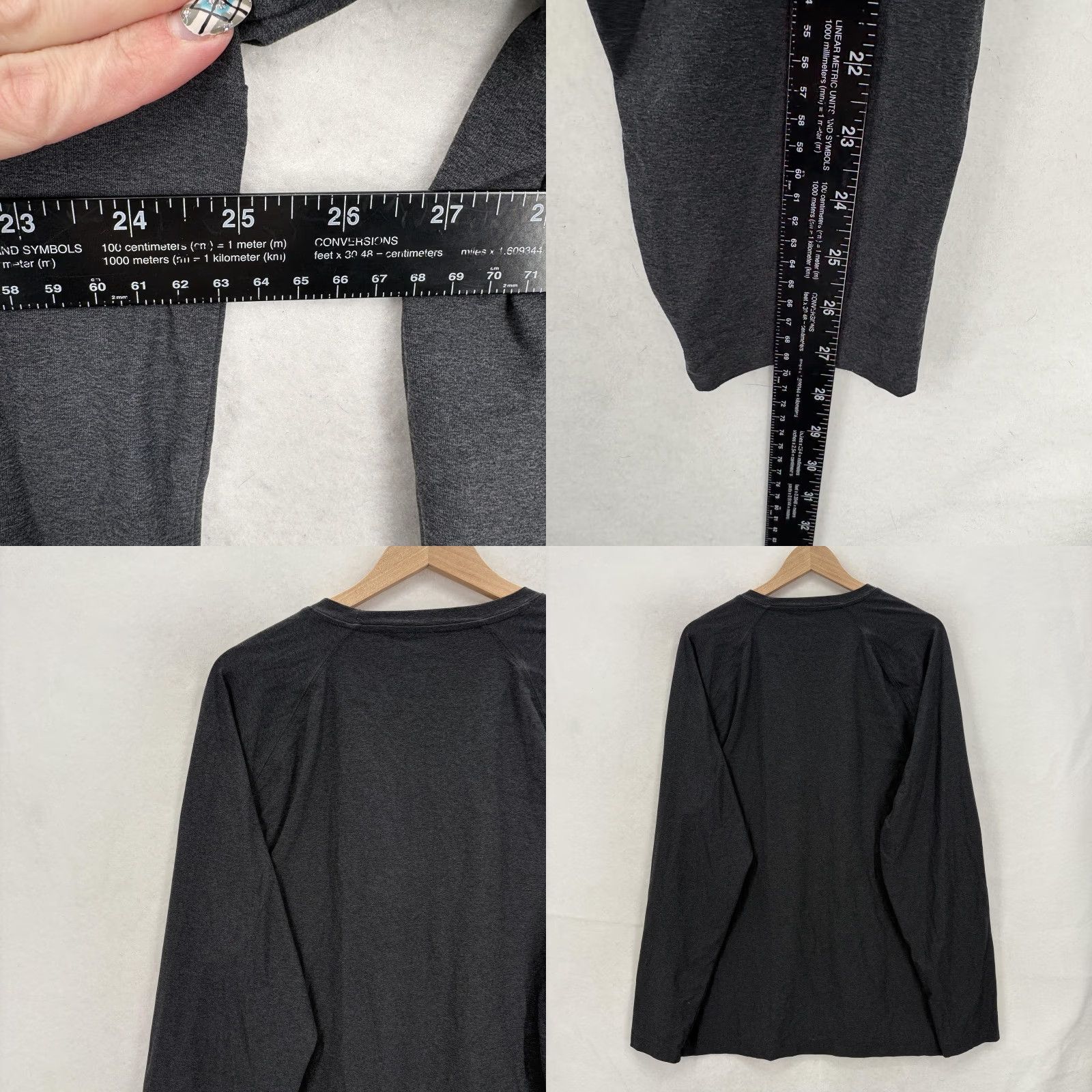 Rhone Rhone Mens 2XL Gray Long Sleeve Raglan Shirt Athletic Gym Running T-Shirt Crew Neck Sportswear Size US XXL / EU 58 / 5 - 8 Thumbnail
