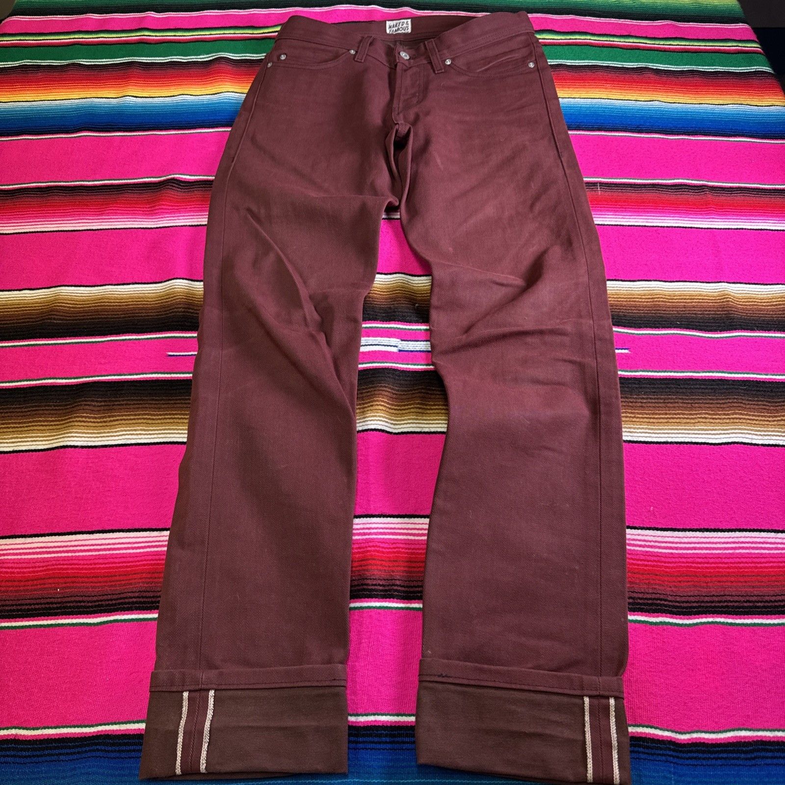 Naked & Famous Naked & Famous Jeans 30x34 Pomegranate Red Japanese Selvedge Size US 30 / EU 46 - 3 Thumbnail