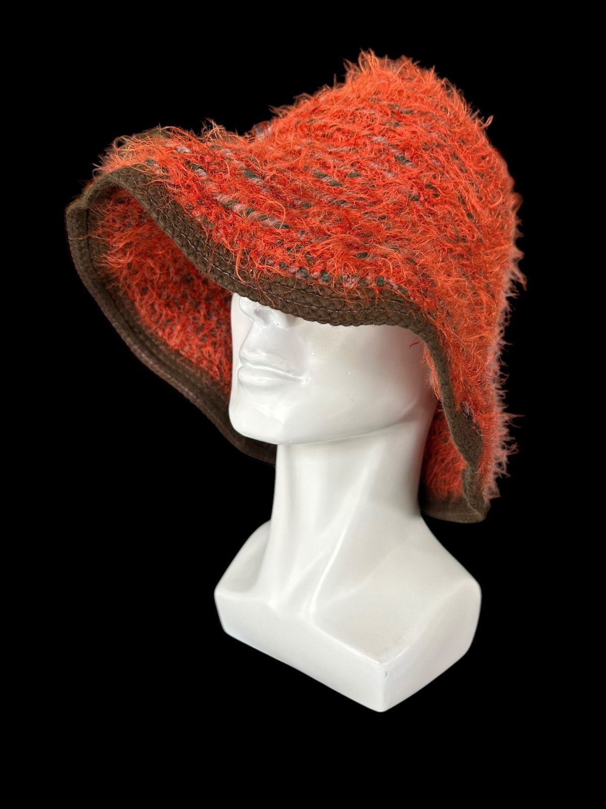 Japanese Brand × Kapital × Vintage Crochet Knitted Fur Big Bucket Hats Rare Made Italy ☠️☠️ Size ONE SIZE - 3 Thumbnail