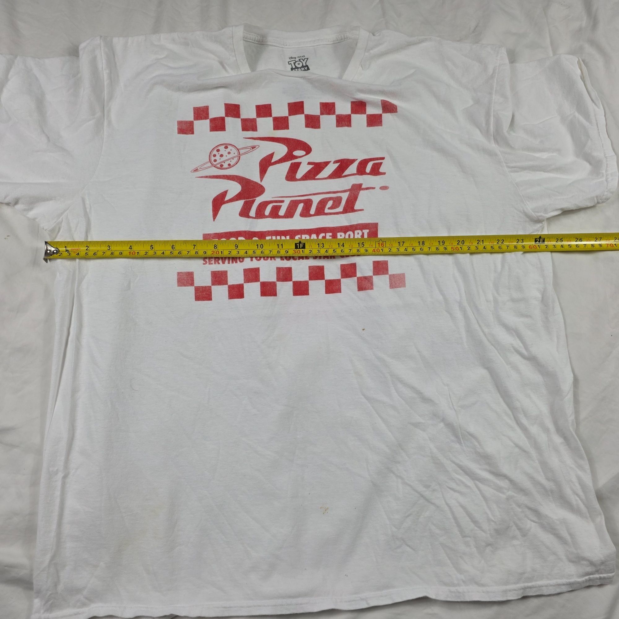 Disney Disney Pixar Toy Story Mens 2XL White Red Pizza Planet T-Shi Size US XXL / EU 58 / 5 - 7 Thumbnail