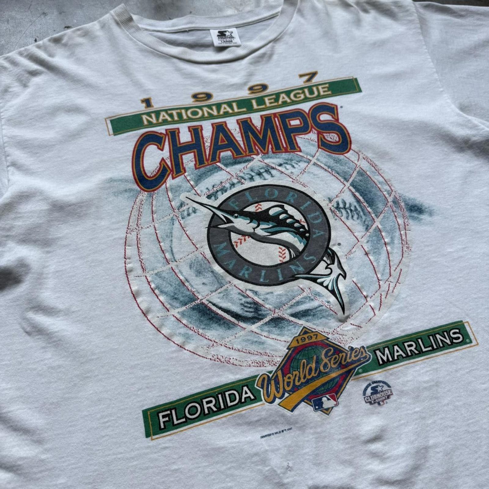 Starter Starter 1997 Marlins National League Champs 90s T-Shirt Size US L / EU 52-54 / 3 - 3 Thumbnail