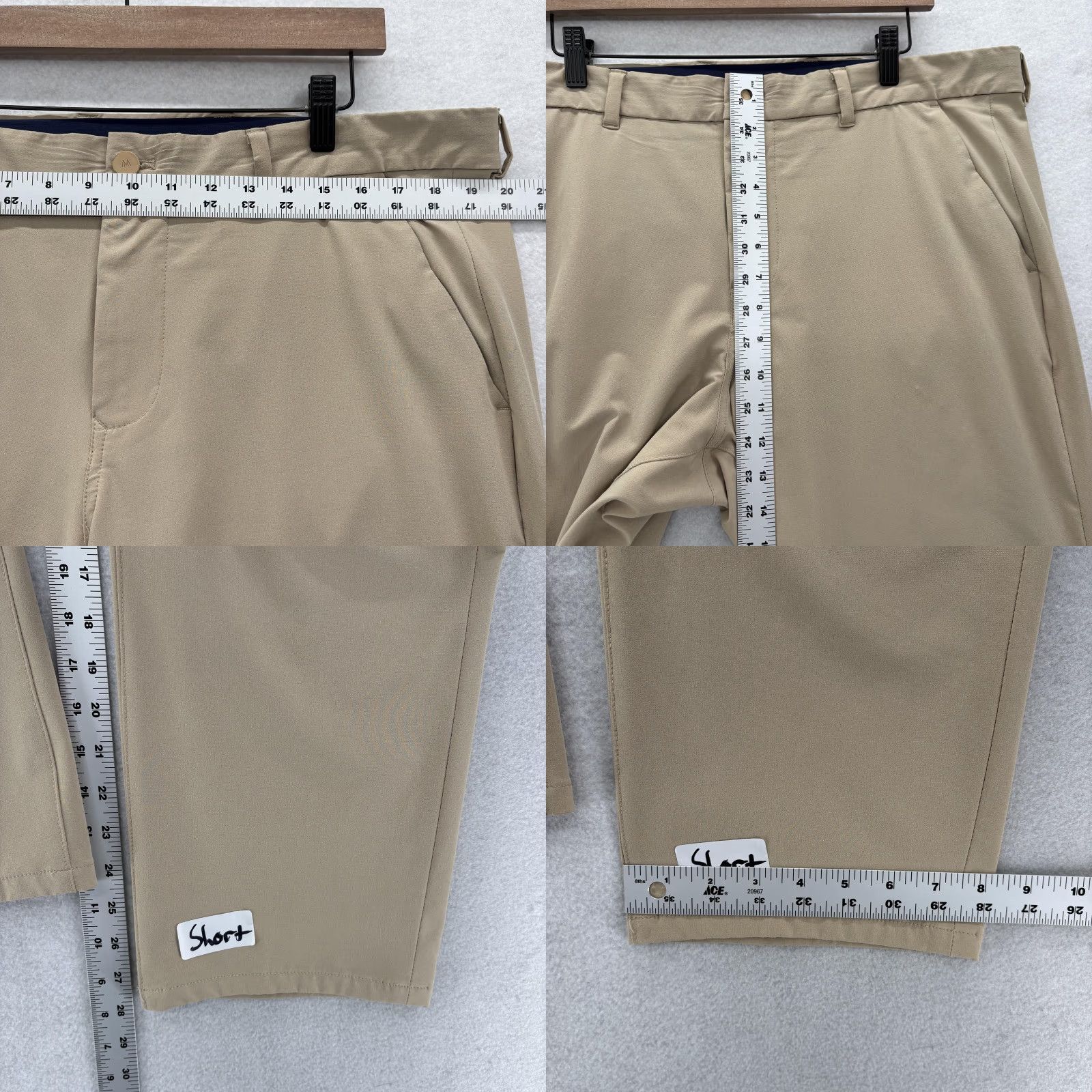 Mizzen+Main Mizzen+Main Pants Mens 38x28 Helmsman Slim Beige Khakis Golf Chino Stretch 88% Polyester 12% Spandex Mens Size US 38 / EU 54 - 8 Thumbnail