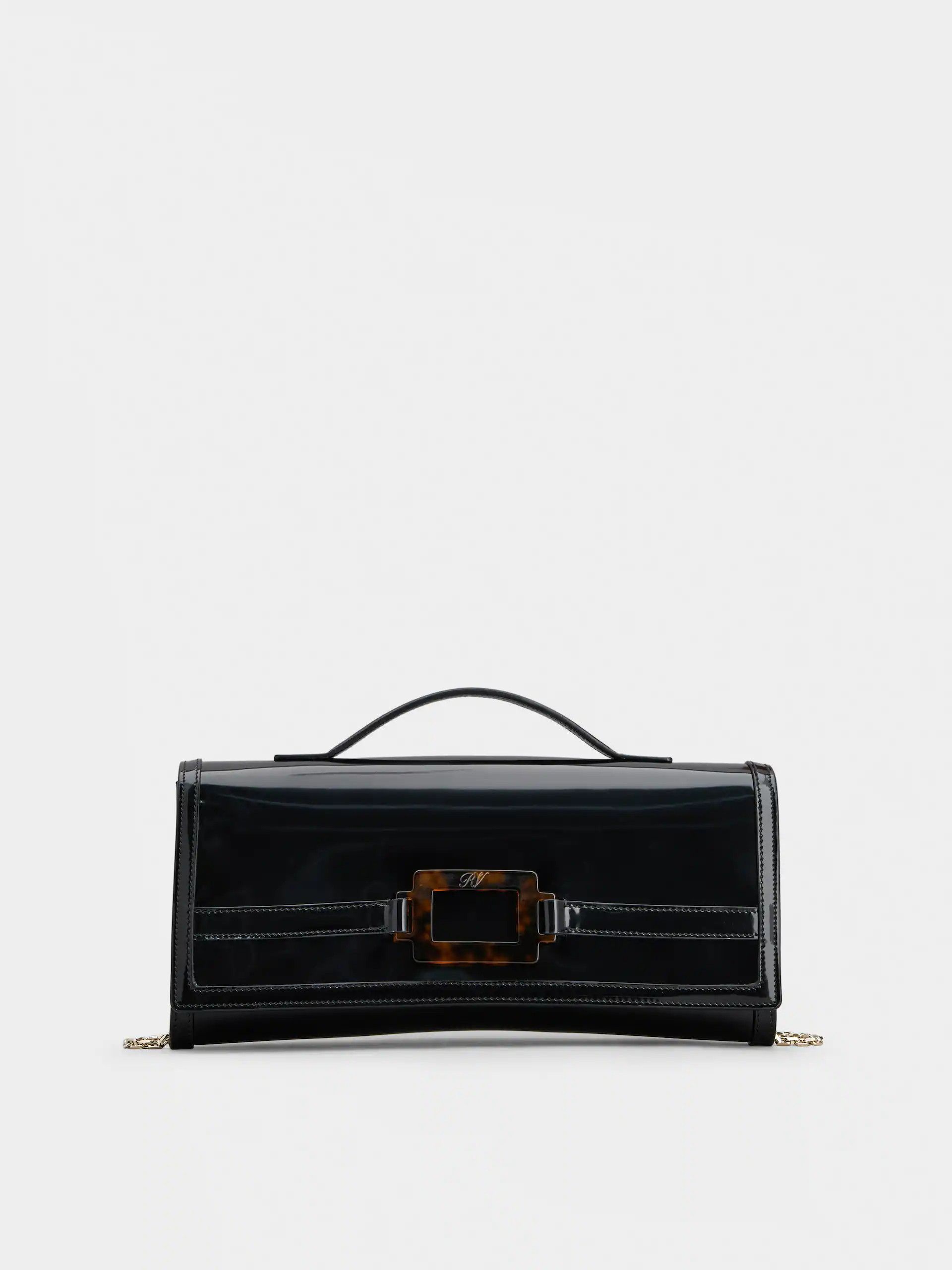 Roger Vivier o1s22i1n0824 Size: OS/ Brushed Leather Clutch Bag in Black Size ONE SIZE - 1 Thumbnail