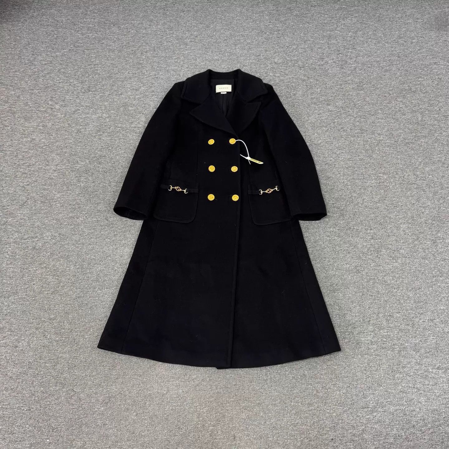 Gucci Gucci Black Horsebit Double Gold Button Coat Size XS / US 0-2 / IT 36-38 - 1 Thumbnail