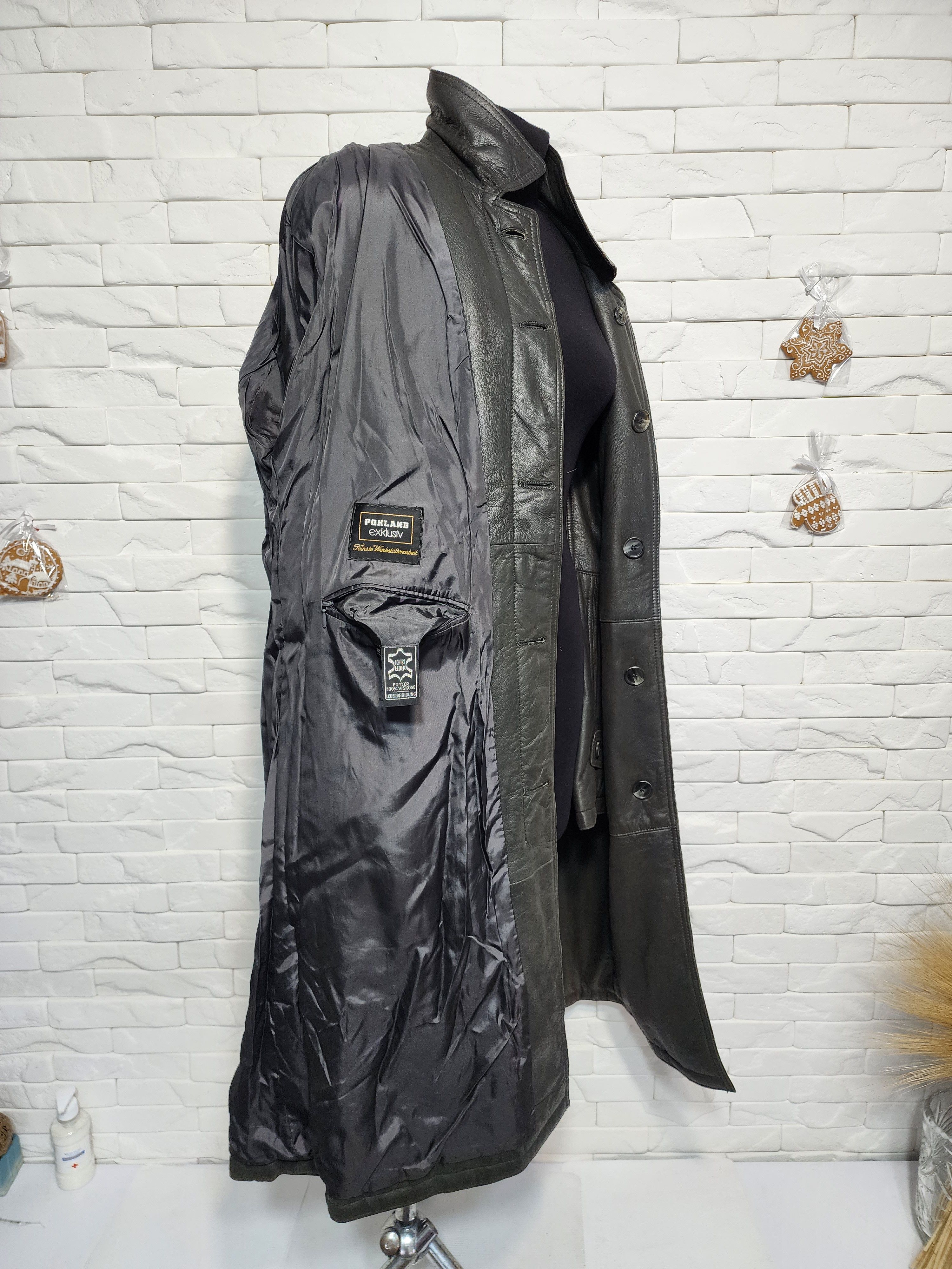 Uniqlo Brown Genuine Leather Men's Coat with Belt Size US L / EU 52-54 / 3 - 8 Thumbnail