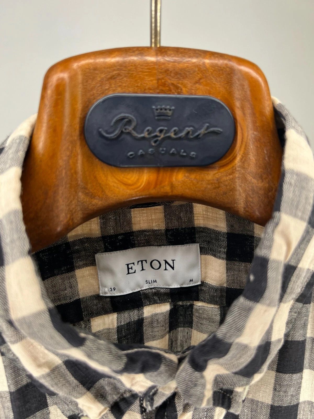 Eton Eton Slim Men's Casual Summer Plaid Linen Short Sleeve Shirt Size US M / EU 48-50 / 2 - 6 Thumbnail