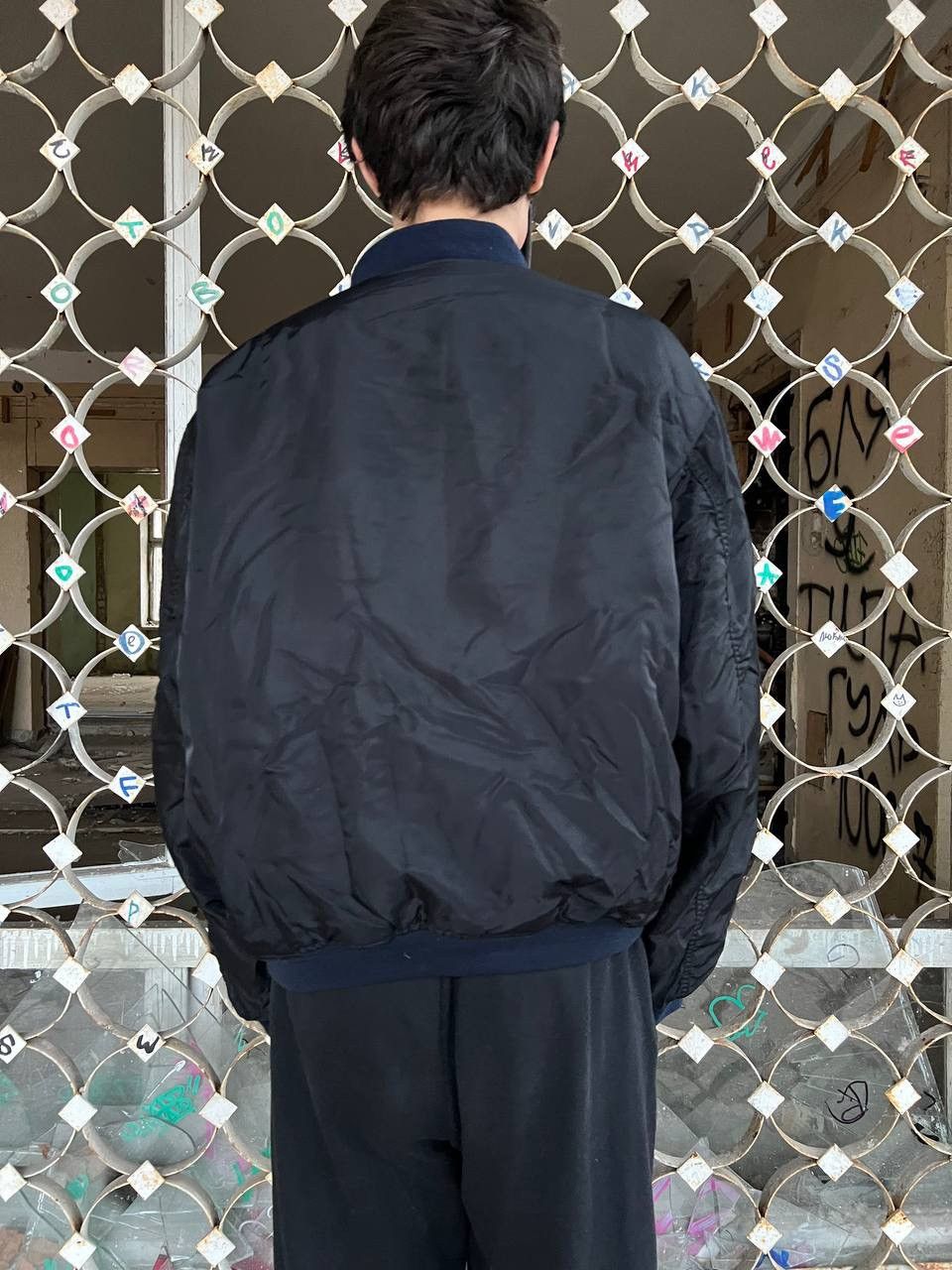 Vintage Vintage Y2K Military MA-1 Distressed Balenciaga Style Bomber Size US L / EU 52-54 / 3 - 7 Thumbnail