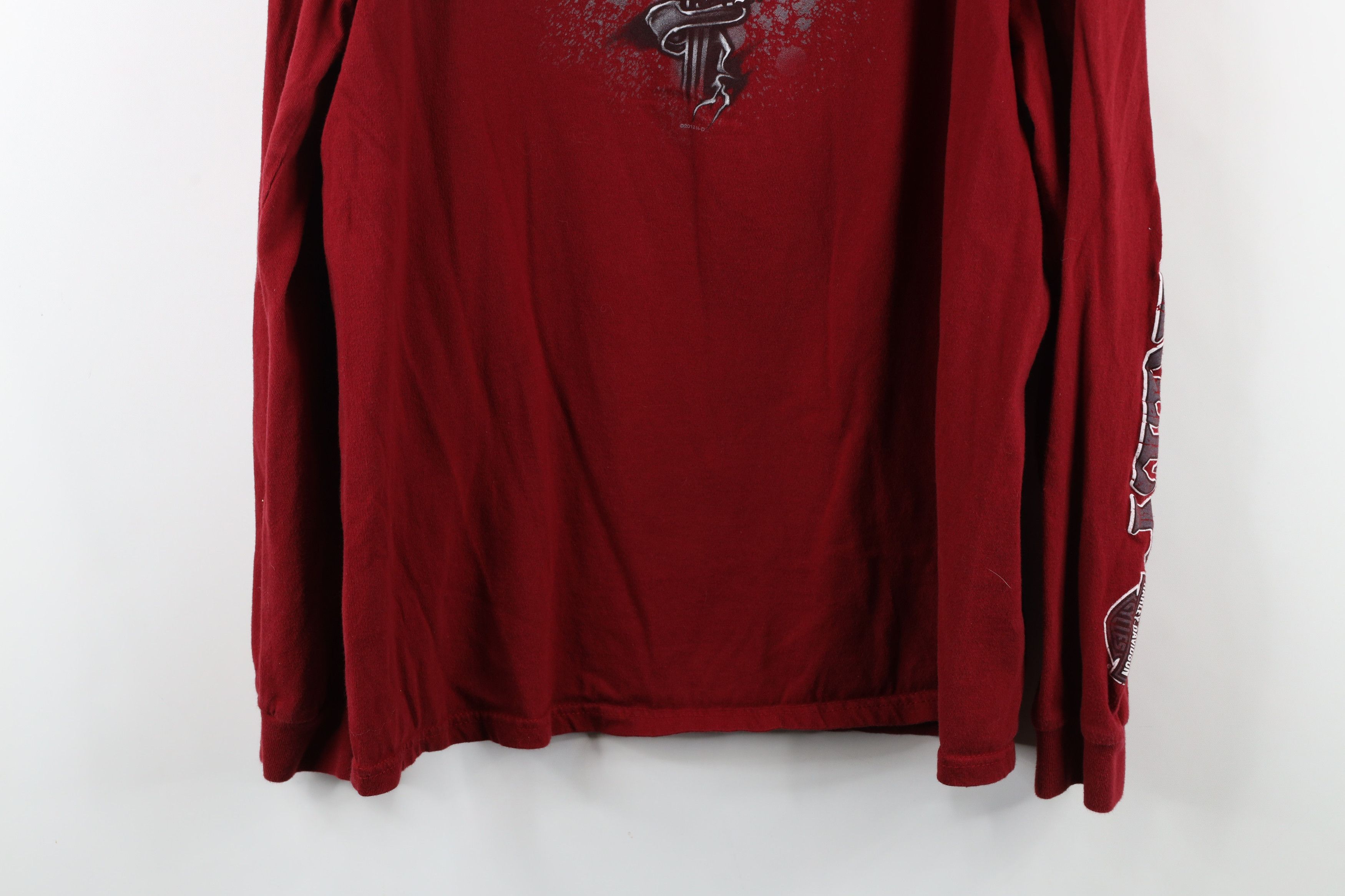 Harley Davidson Vintage Y2K Harley Davidson Spell Long Sleeve T-Shirt Red Size US XL / EU 56 / 4 - 14 Thumbnail