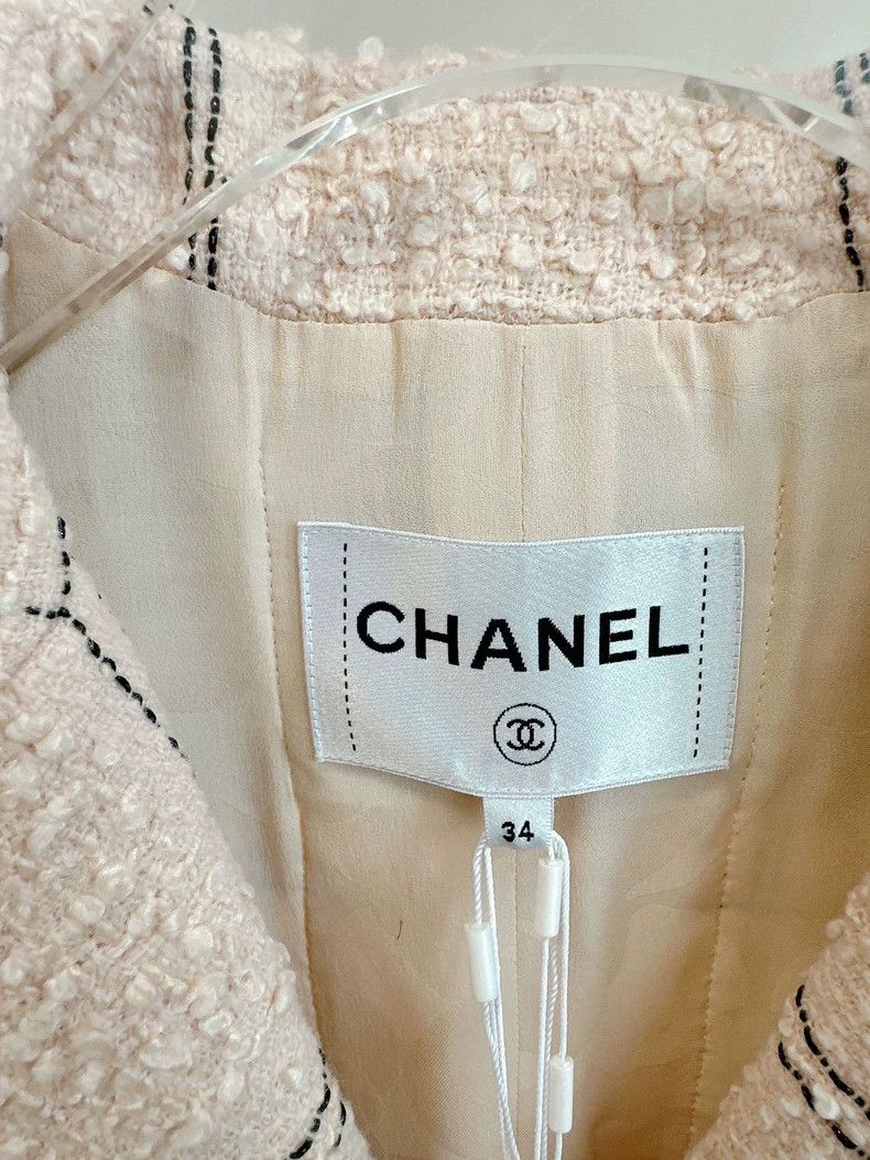 Chanel Chanel 21B nude pink tweed coat Size XXS / US 00 / IT 34 - 4 Thumbnail