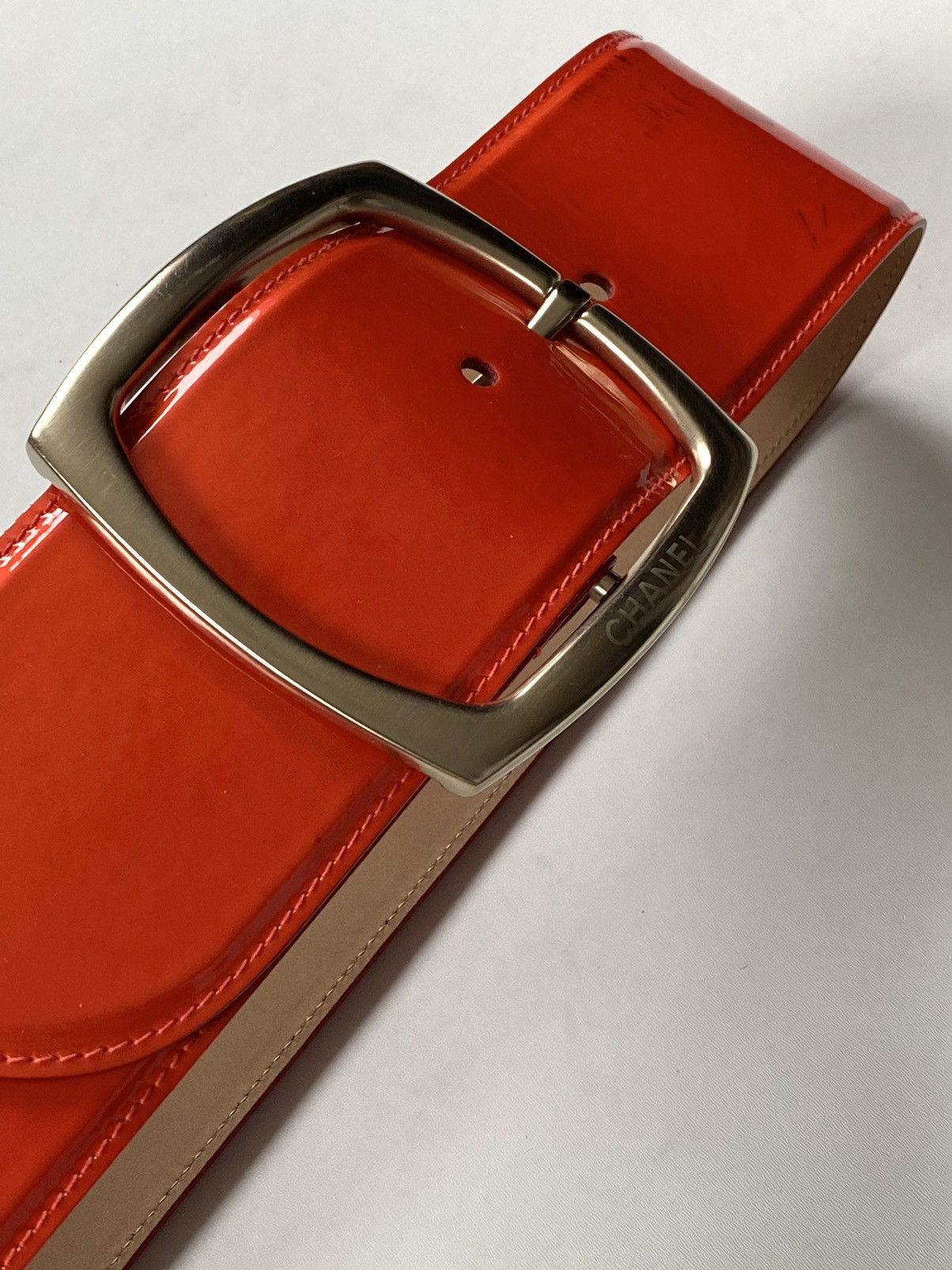 Chanel 🔥SS08 Chanel by Karl Lagerfeld Patent Leather Wide Belt Size ONE SIZE - 3 Thumbnail