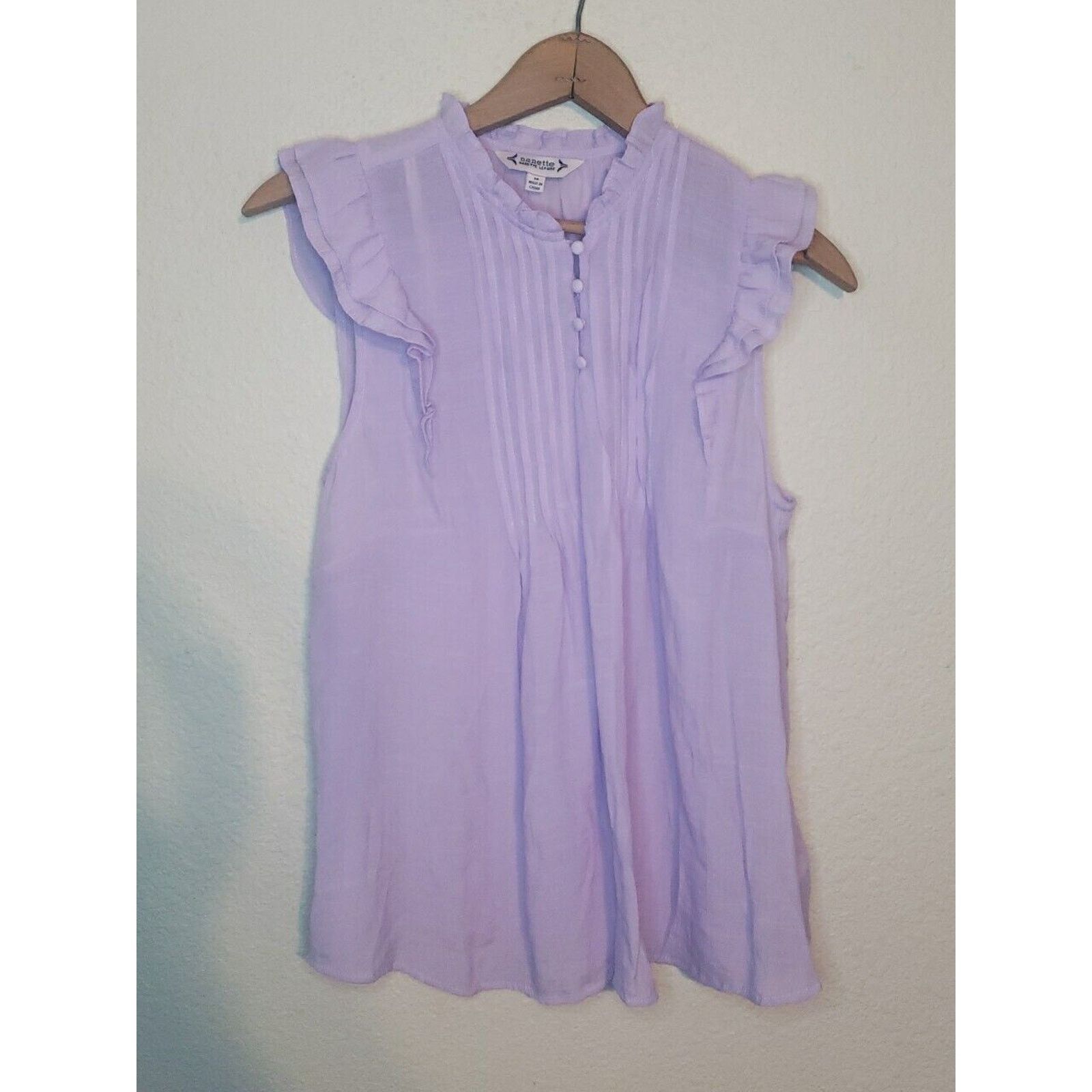Nanette Lepore Nanette Light Purple High Neck Ruffle Sleeve Top medium Size M / US 6-8 / IT 42-44 - 1 Thumbnail