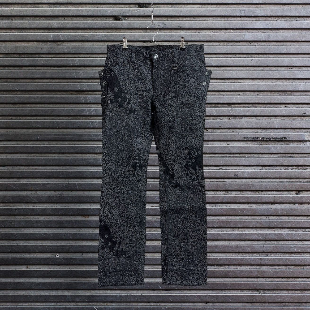 Japanese Brand Nicole Club for Men Paisley Graphic Bootcut Jeans Size US 32 / EU 48 - 1 Thumbnail