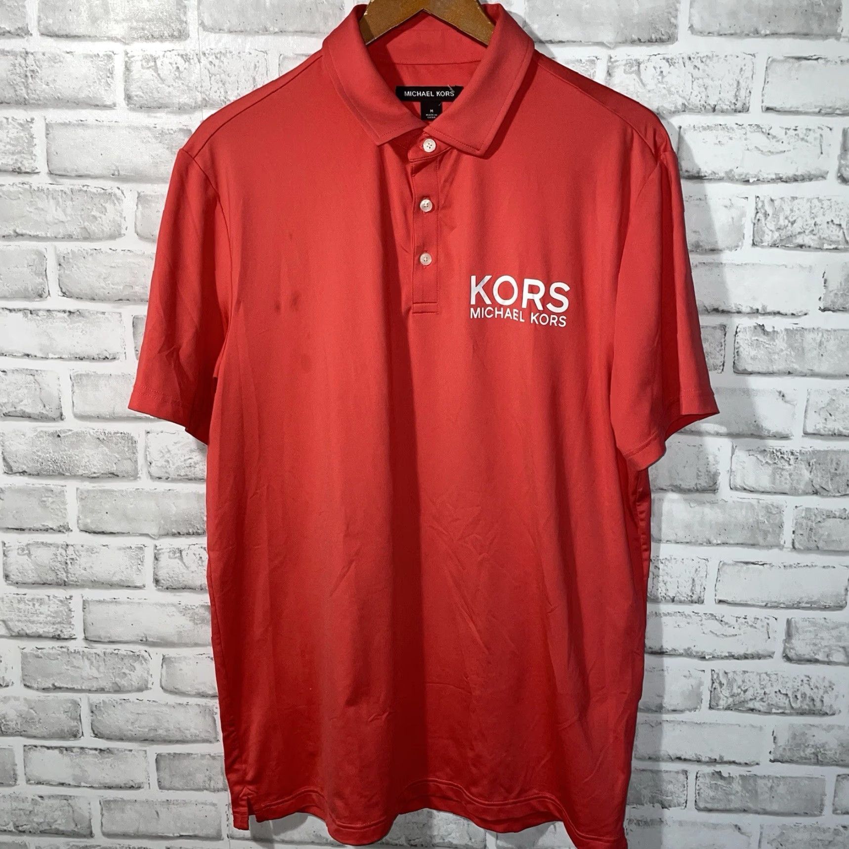 Michael Kors Michael Kors Polo Shirt Mens Athletic Stretchy Size M Pink Red Polo Shirt Mens Athletic Size US M / EU 48-50 / 2 - 2 Thumbnail