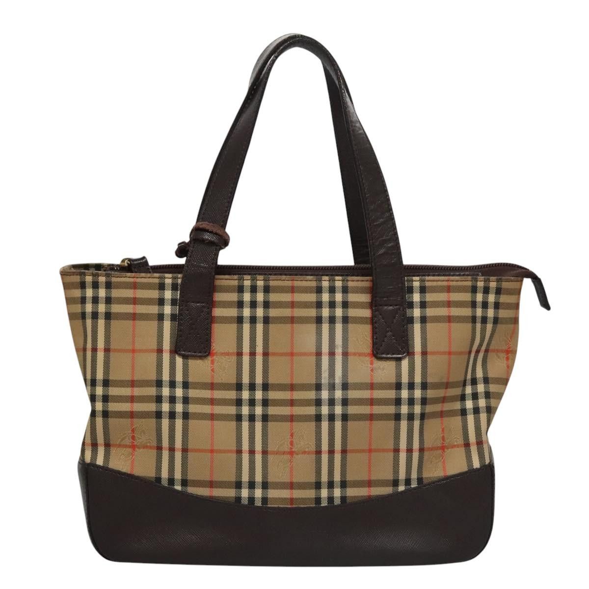 Burberry Nova Check Beige Canvas Shoulder Bag (Pre-Owned) Size ONE SIZE - 1 Thumbnail