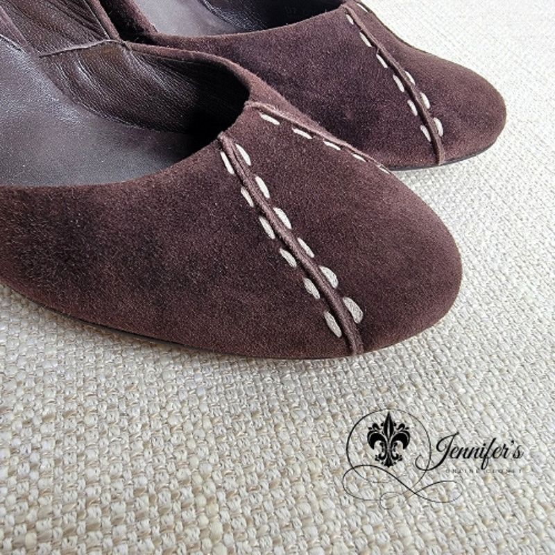 Cole Haan Cole Haan Women's Dark Brown Trina Suede Wedges Size US 6.5 / IT 36.5 - 8 Thumbnail