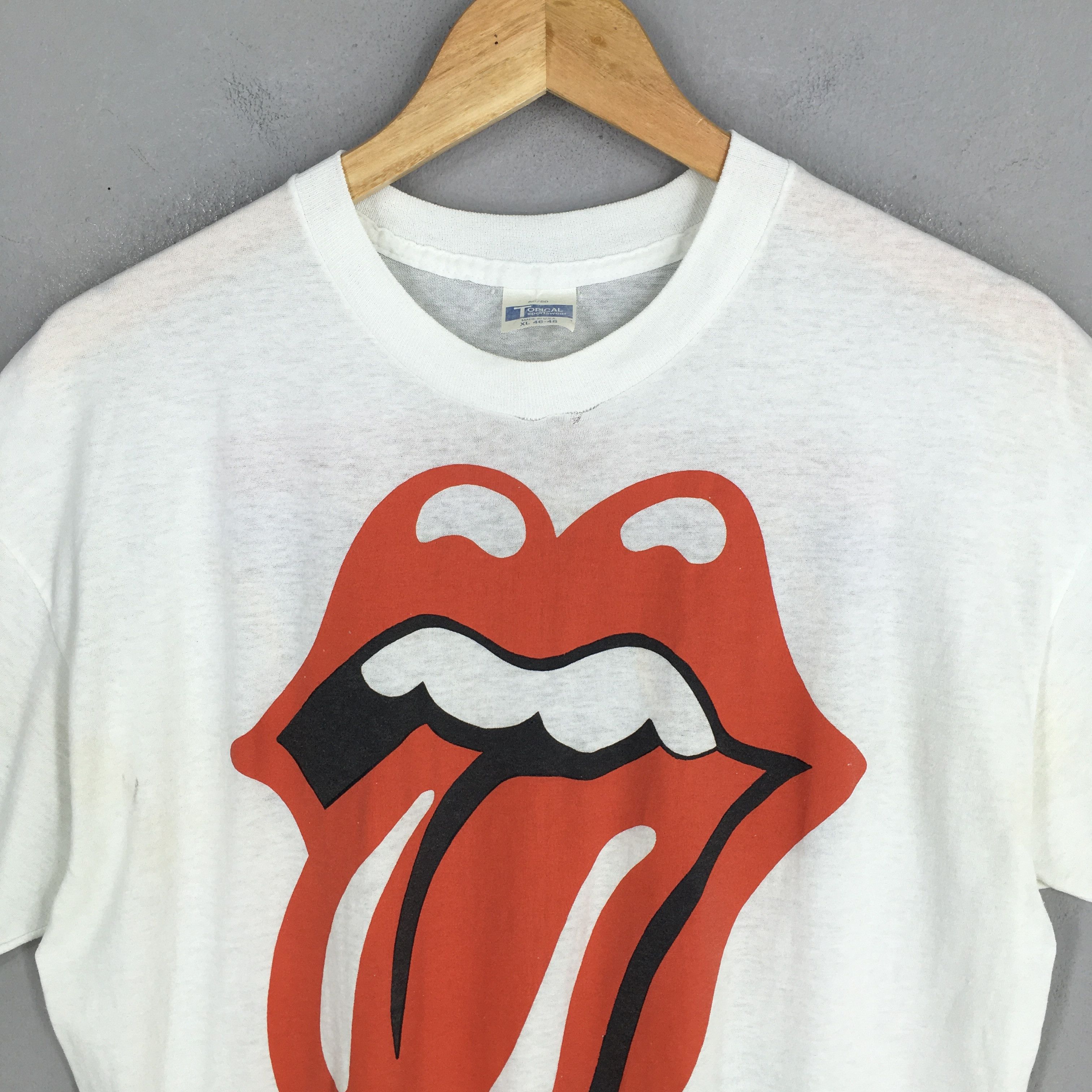 Band Tees × The Rolling Stones × Vintage Vintage 1989 The Rolling Stones White T shirt XLarge Size US XL / EU 56 / 4 - 2 Thumbnail