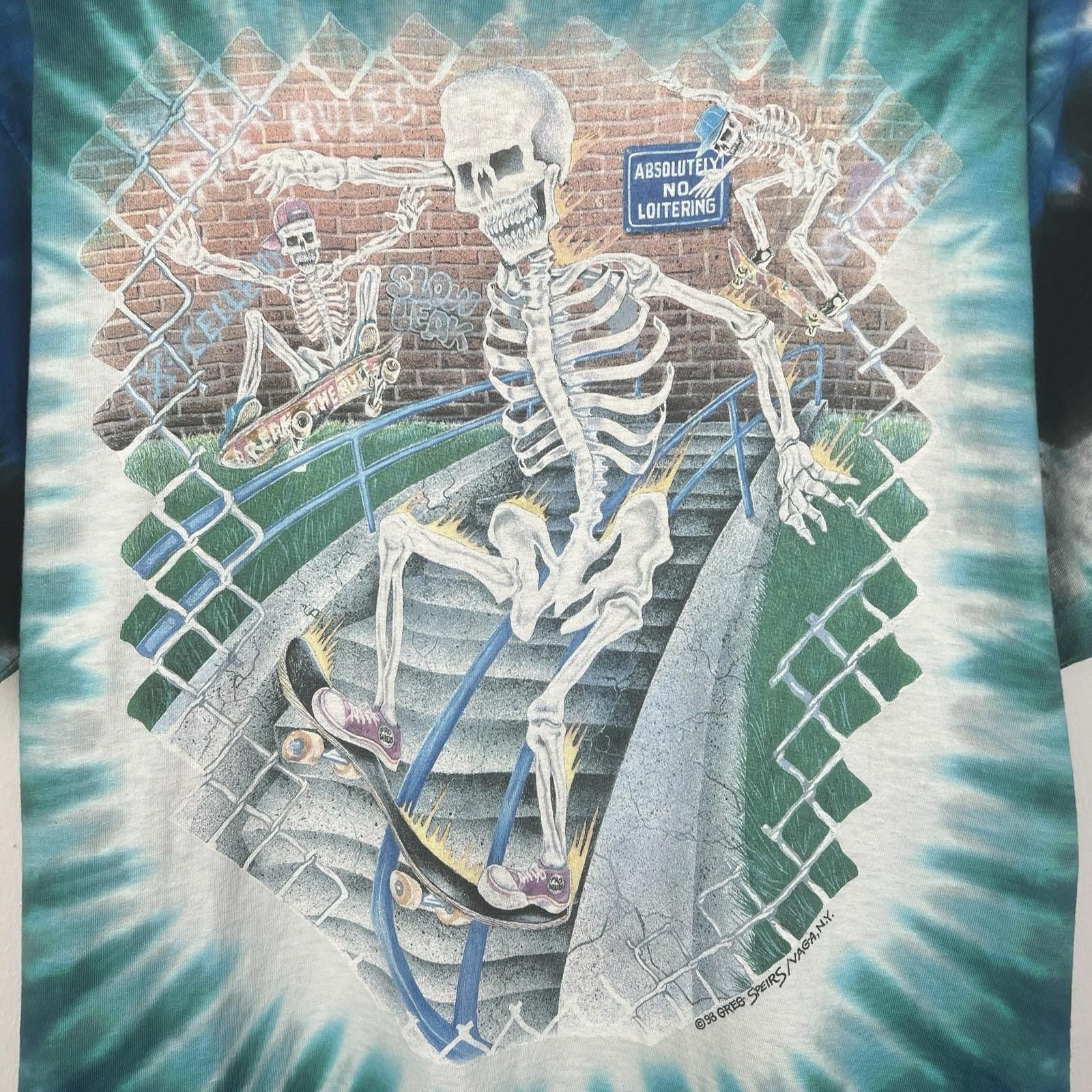 Other Vintage 90s Skeleton Skateboard Greg Speirs T Shirt Large Size US L / EU 52-54 / 3 - 2 Thumbnail