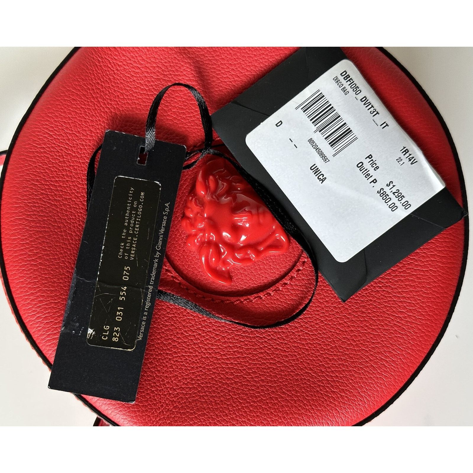 Versace Versace Medusa Head Leather Round Red Crossbody Bag DBFI050 Size ONE SIZE - 17 Thumbnail