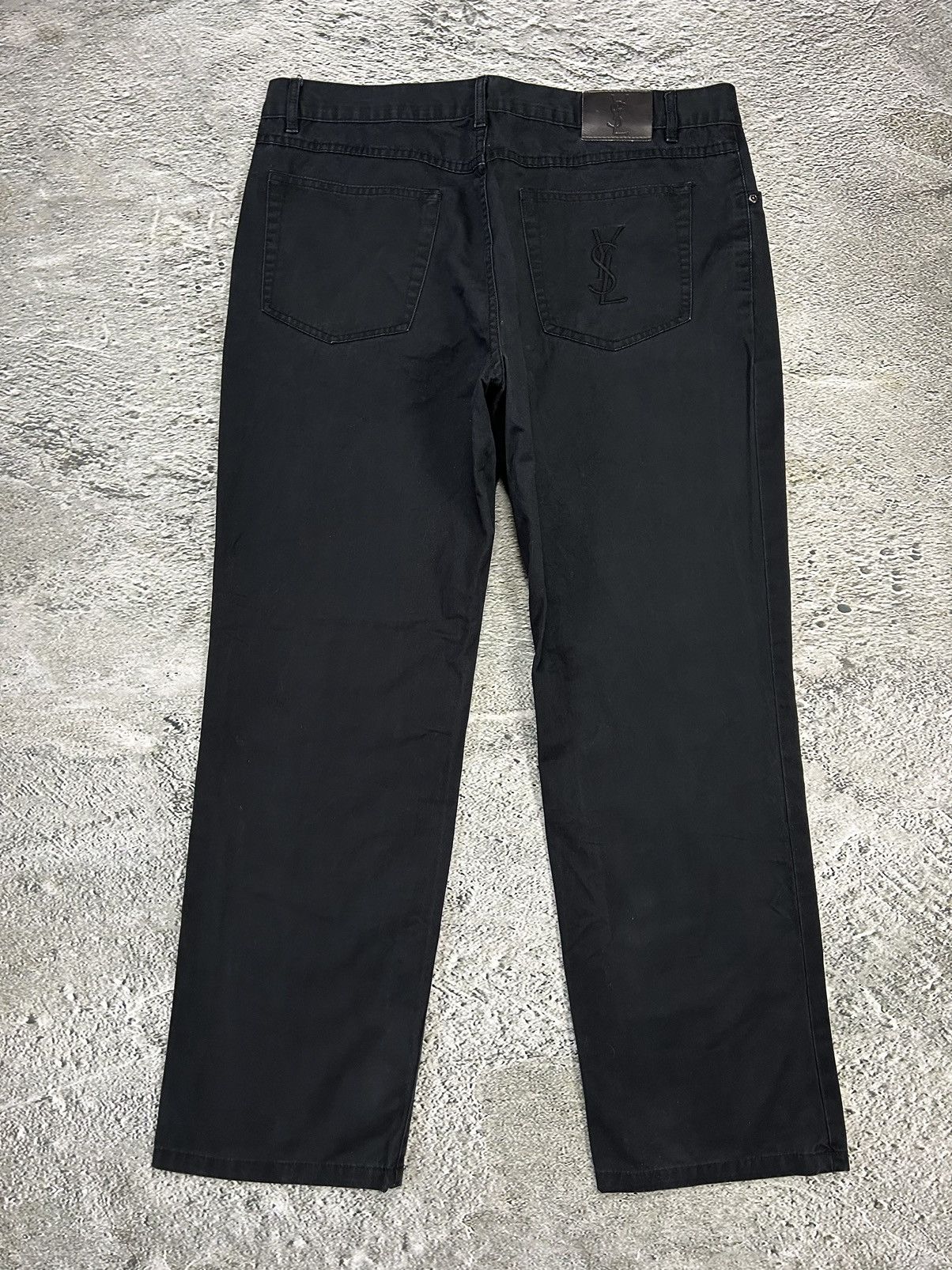 Yves Saint Laurent Yves Saint Laurent vintage black YSL logo chino pants Size US 38 / EU 54 - 1 Thumbnail