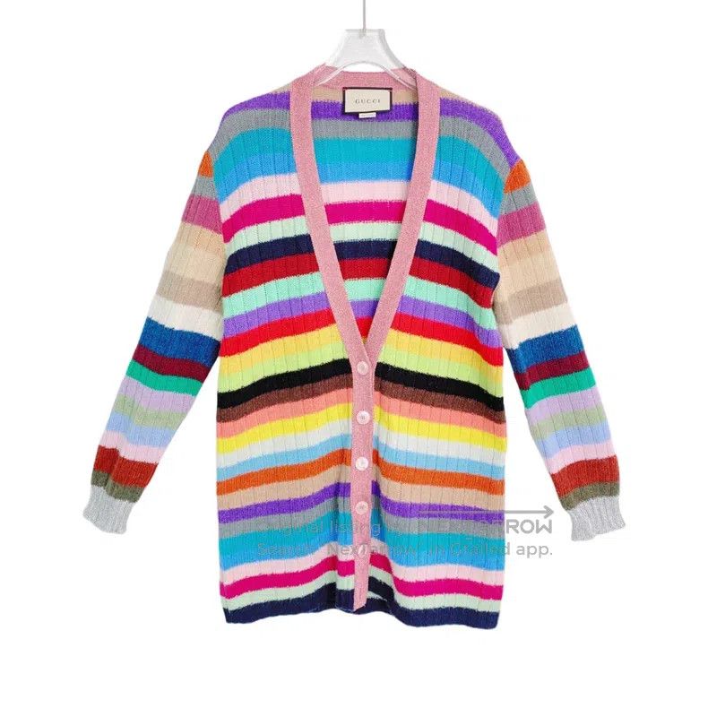 Gucci Gucci Colourful striped V-neck single-breasted long-sleeve Size S / US 4 / IT 40 - 1 Thumbnail