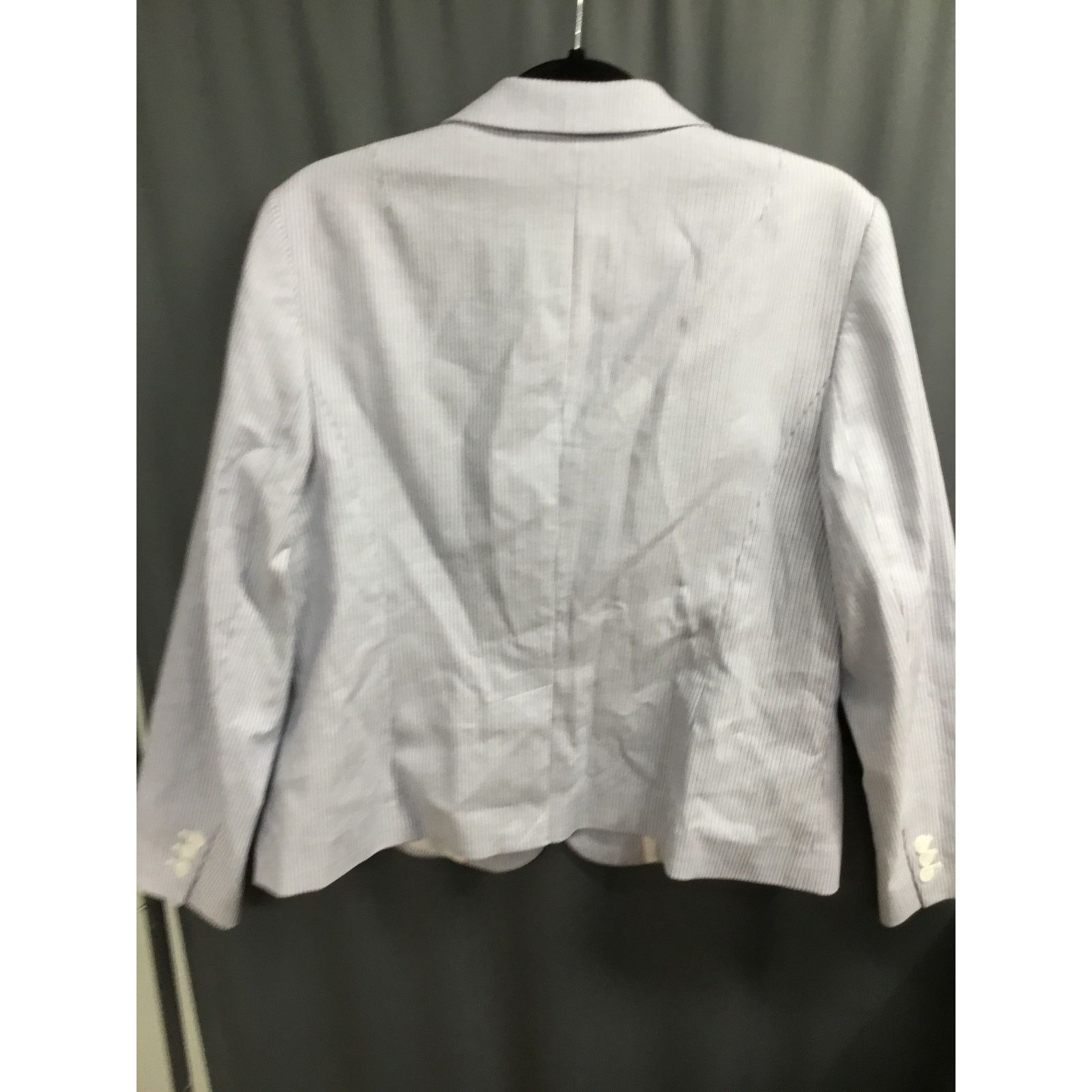 The Unbranded Brand Talbots Blazer Women's 14 Blue Striped Stretch Jacket NWT Size XL / US 12-14 / IT 48-50 - 3 Thumbnail