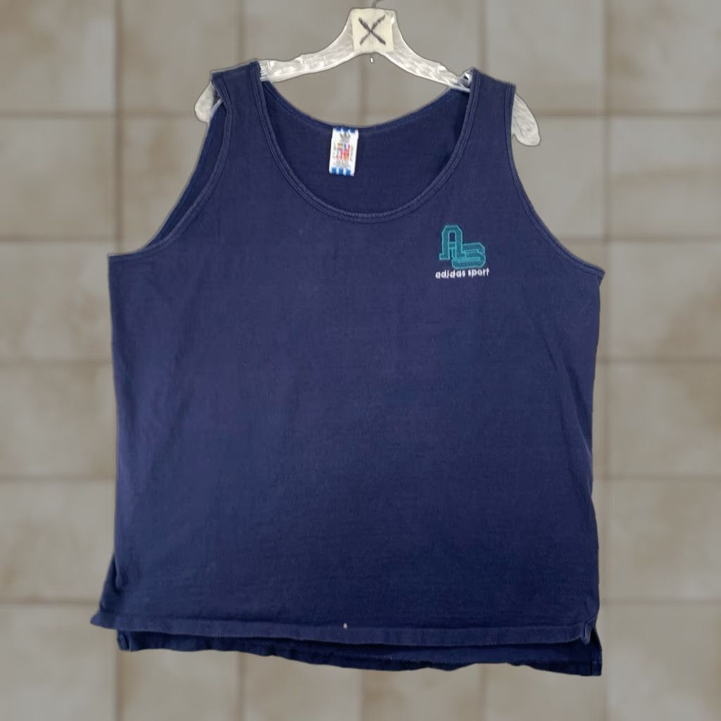 Adidas VINTAGE Adidas Men’s Sleeveless Tank Top T-Shirt XL Blue Sports Embroidered 80s Size US XL / EU 56 / 4 - 1 Thumbnail