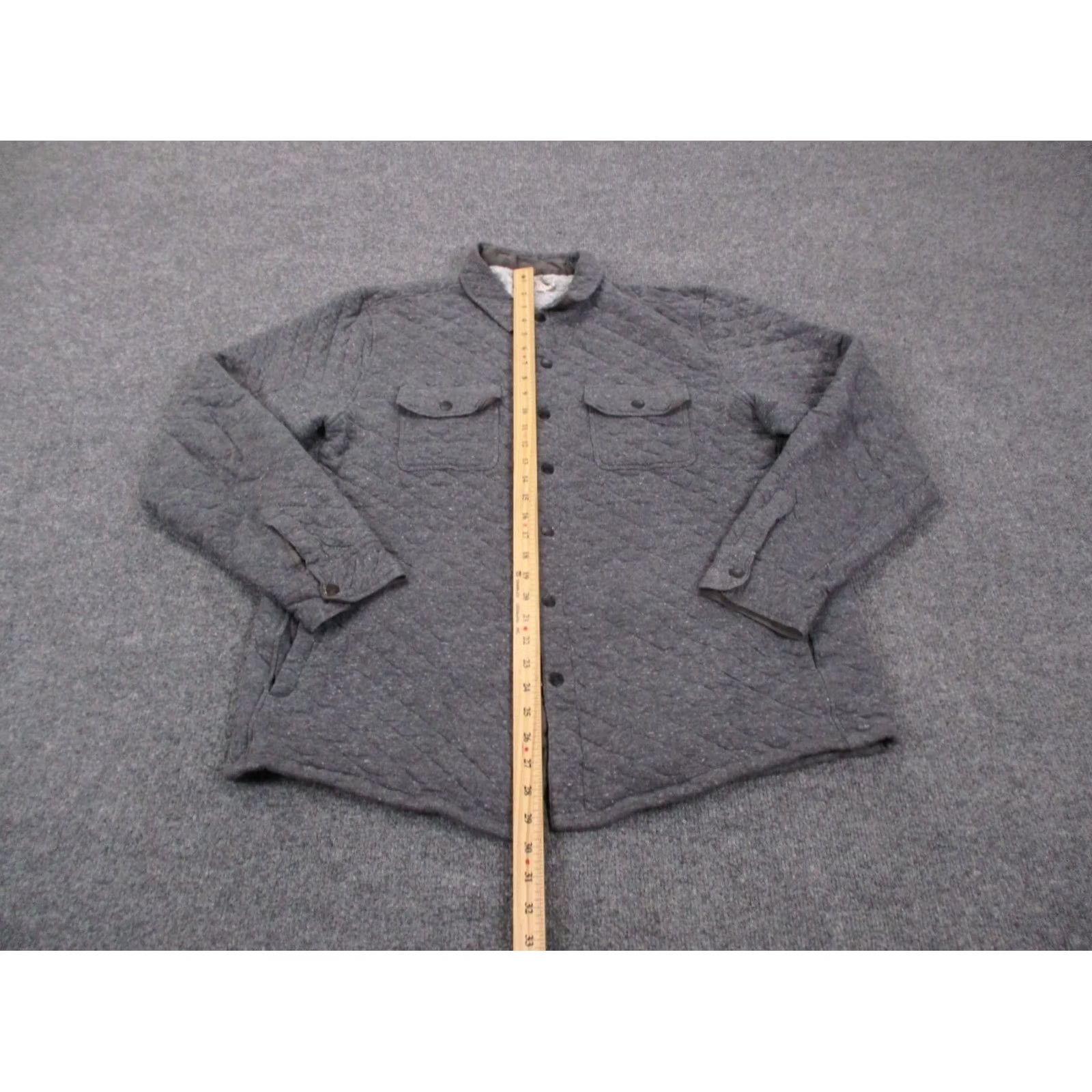 Faherty Faherty Jacket Mens XL Gray Quilted Lightweight Workwear Shacket Barn Coat Size US XL / EU 56 / 4 - 3 Thumbnail