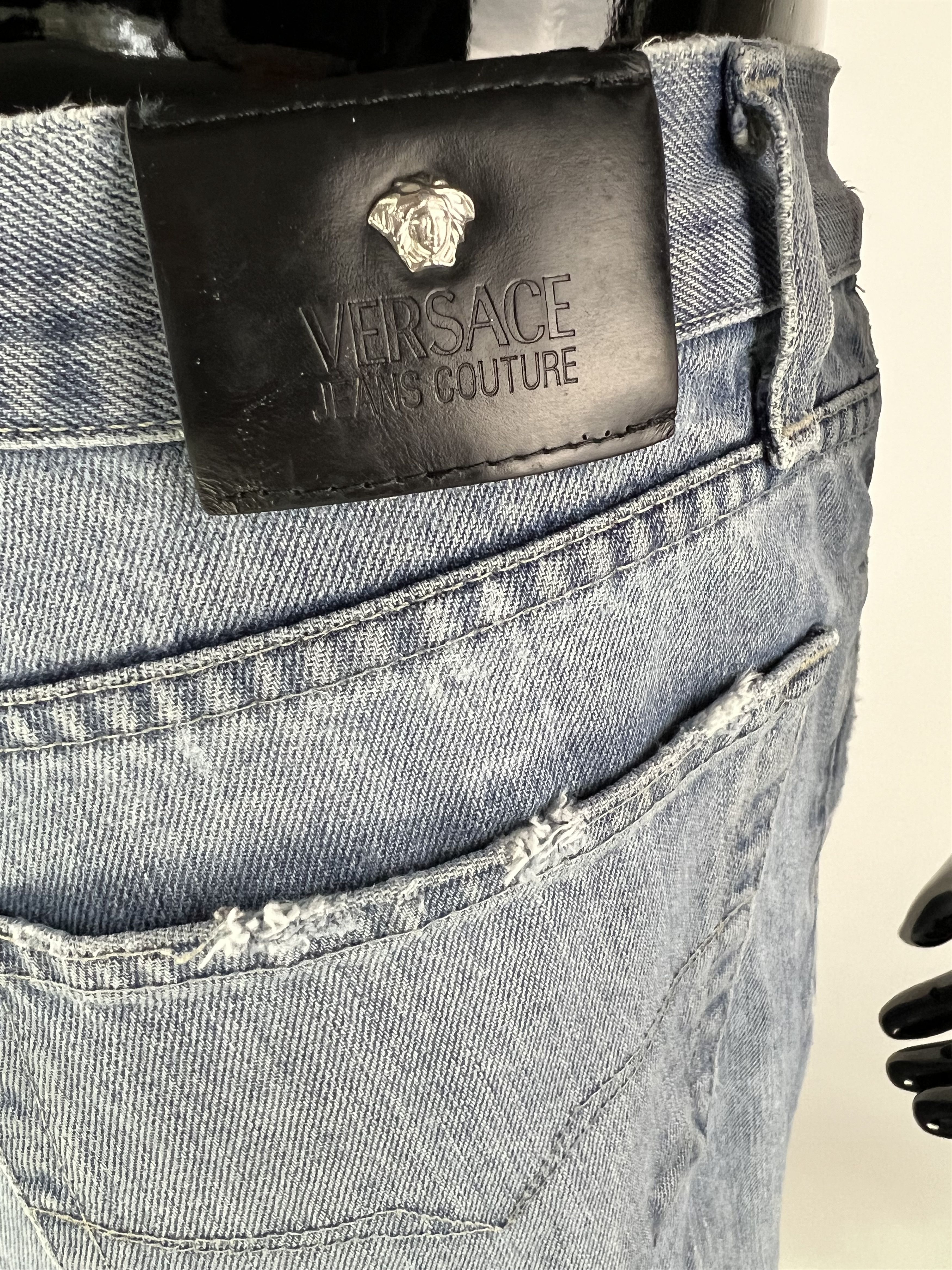 Versace Jeans Couture Rare Vintage Versace Jeans Couture Distressed Denim Pants Size US 31 - 8 Thumbnail