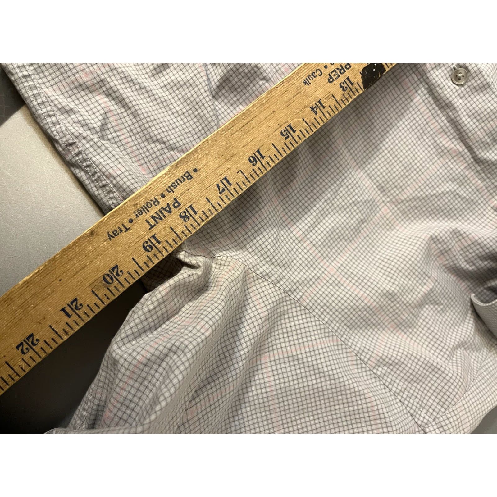 DKNY DKNY Slim Fit Gray Gingham Plaid Dress Shirt for Men, Size 15, Long Sleeve Size 40R - 5 Thumbnail